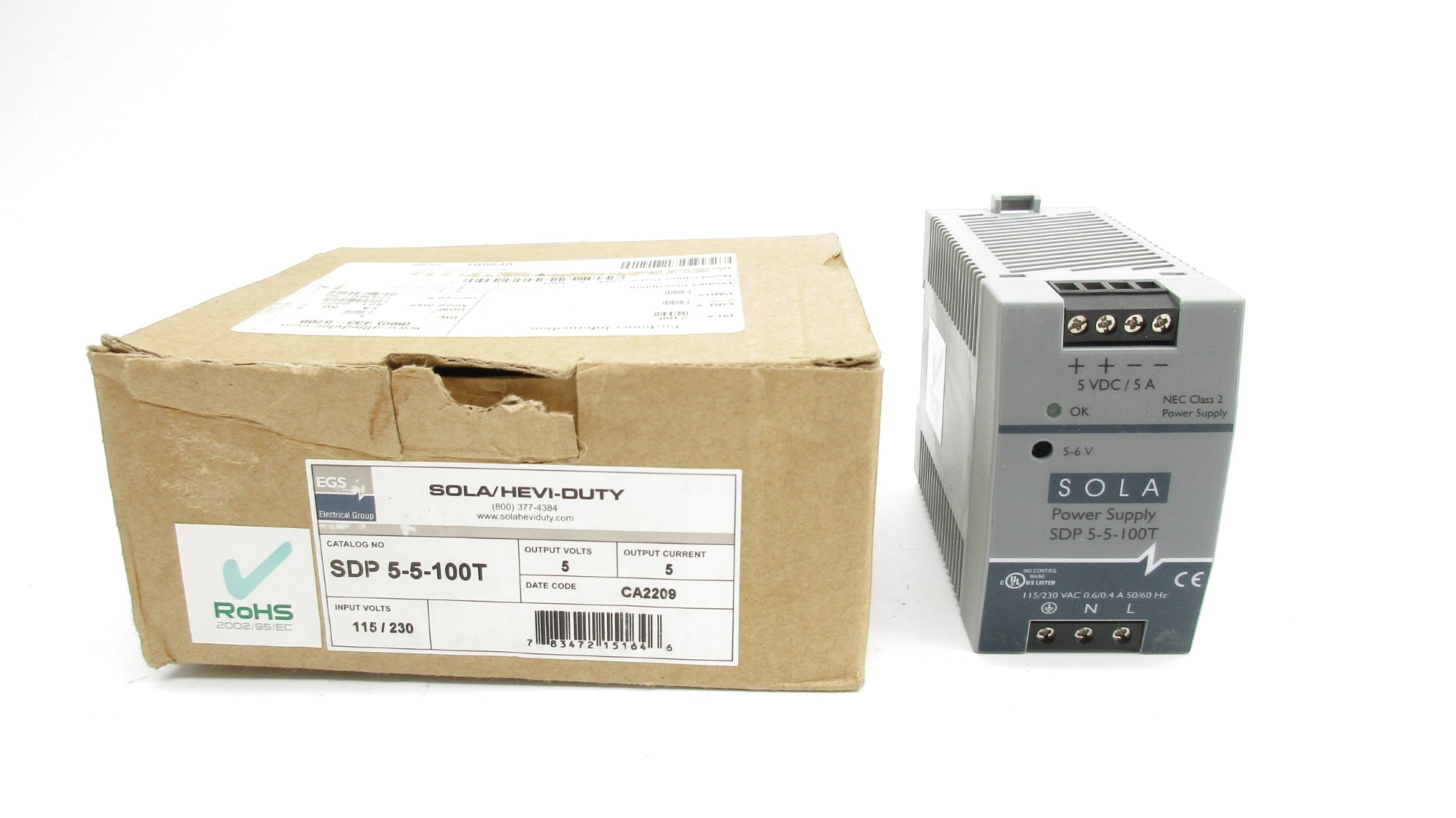 SOLA SDP5-5-100T 115/230VAC 0.6/0.4A NSMP