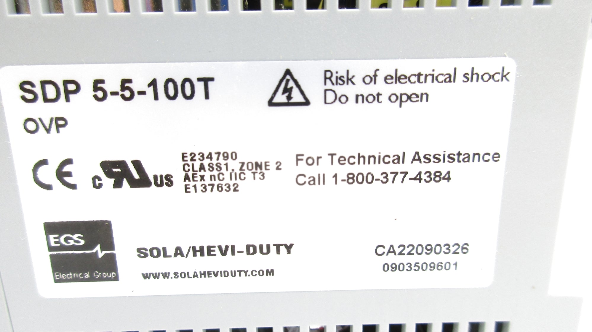 SOLA SDP5-5-100T 115/230VAC 0.6/0.4A NSMP