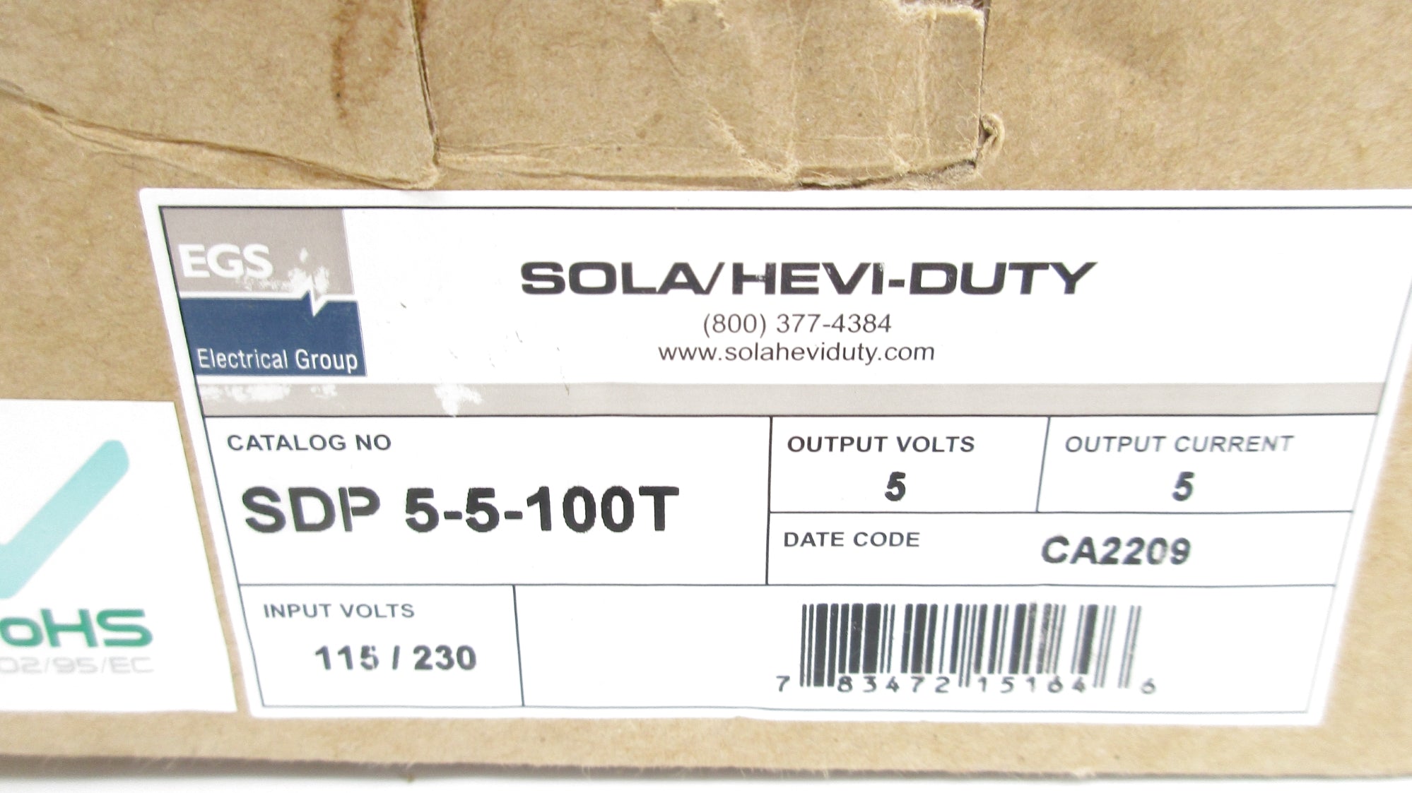 SOLA SDP5-5-100T 115/230VAC 0.6/0.4A NSMP