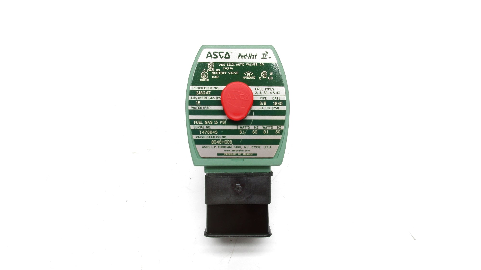 ASCO 8040H008 24V 15PSI 3/8" NSMP