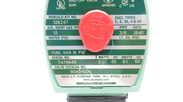 ASCO 8040H008 24V 15PSI 3/8" NSMP