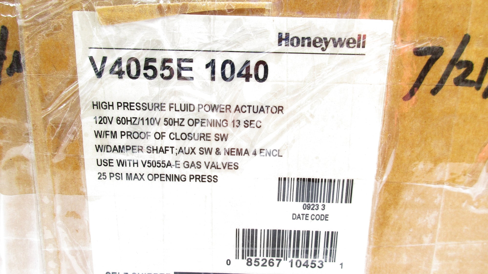 HONEYWELL V4055E1040 110/120V .19/1.63A 13S 25PSI NSMP