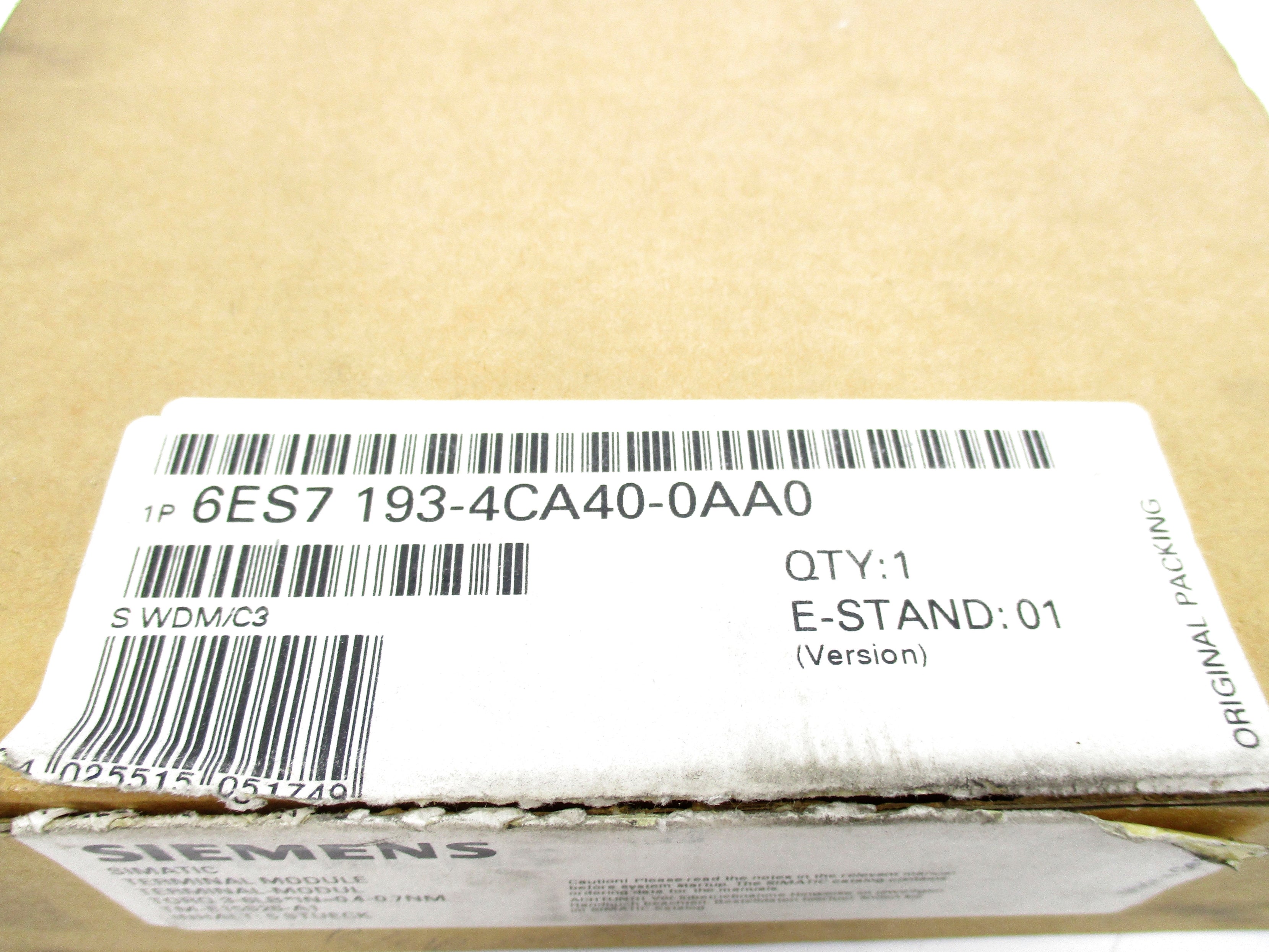 SIEMENS 6ES7193-4CA40-0AA0 (PKG OF 5) NSMP