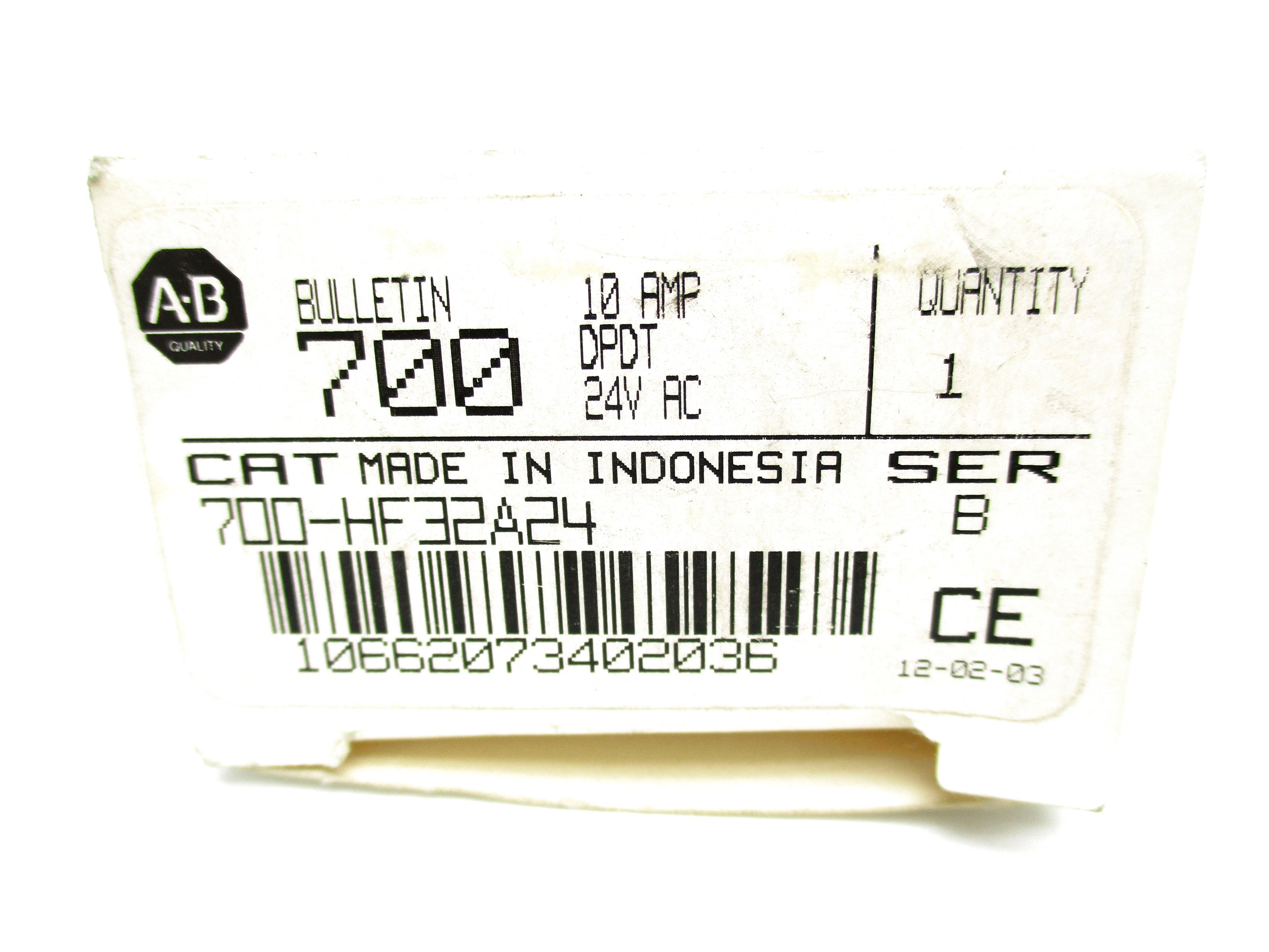 ALLEN BRADLEY 700-HF32A24 SER. B 24VAC 10A (WH) NSMP
