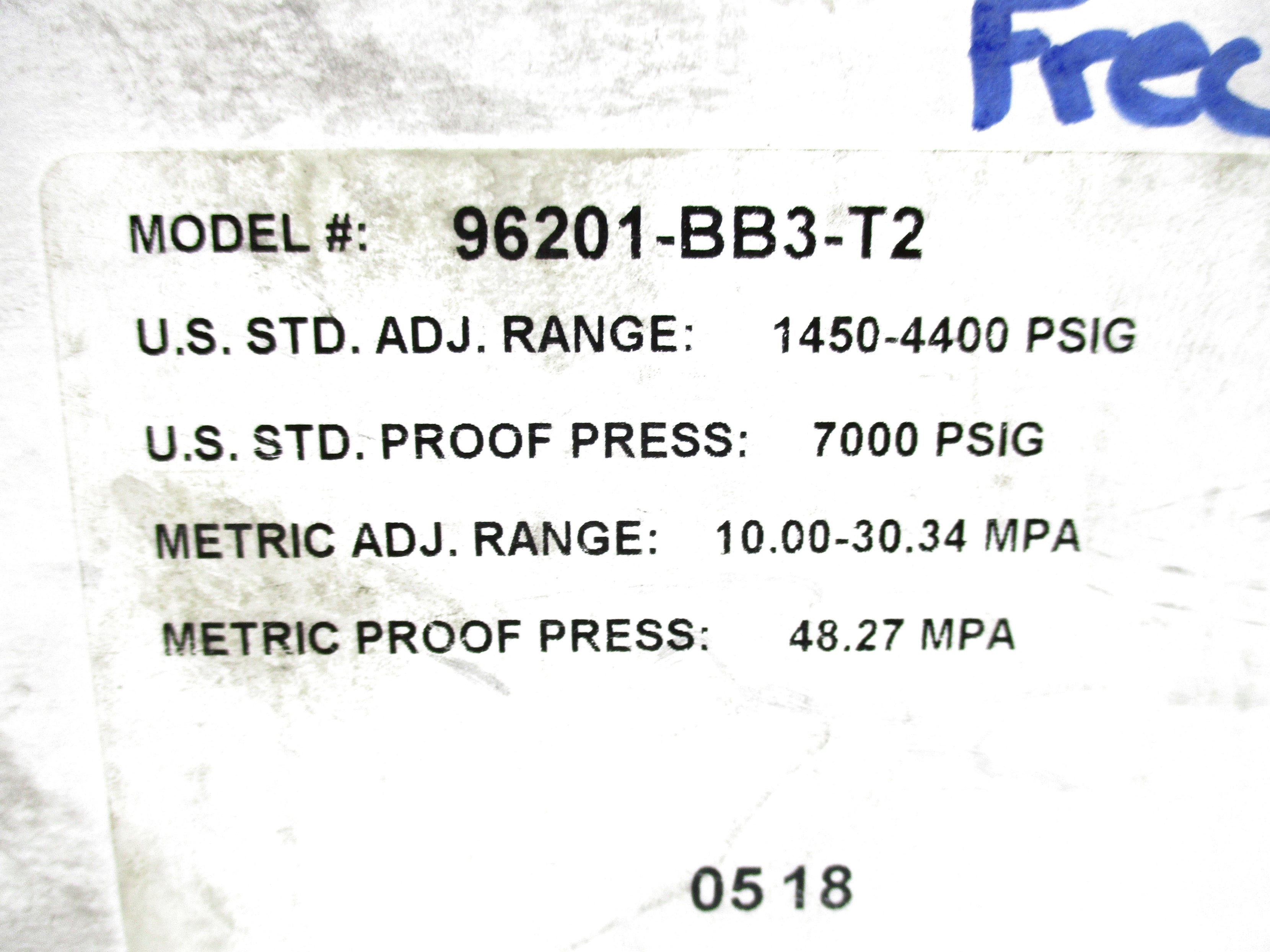 BARKSDALE 96201-BB3-T2 125/250VAC 5A 1450-4400PSI NSMP
