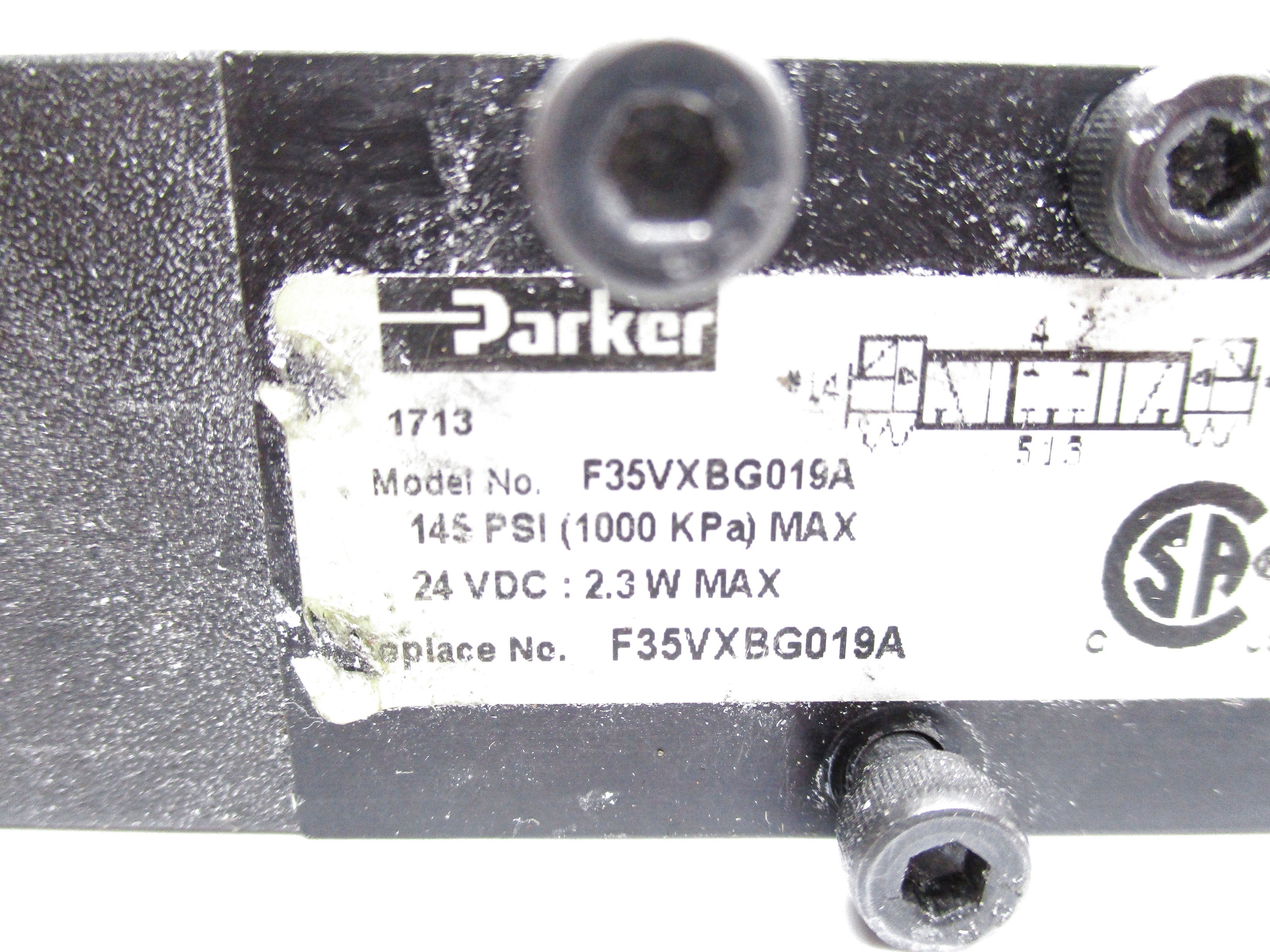 PARKER F35VXBG019A 24VDC 145PSI UNMP