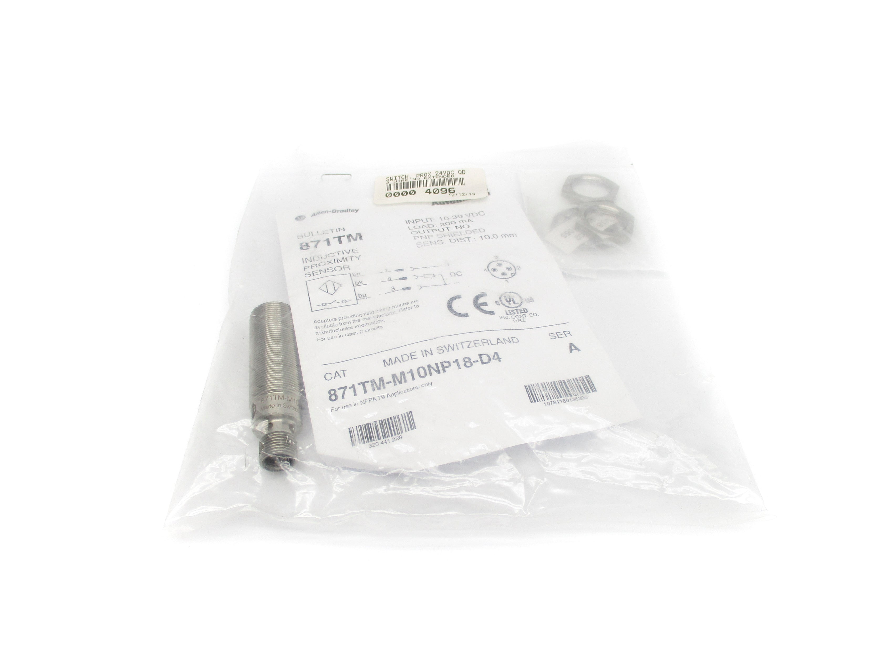 INDUSTRIAL SPARE PART 871TM-M10NP18-D4 SER. A 10-30VDC NSMP
