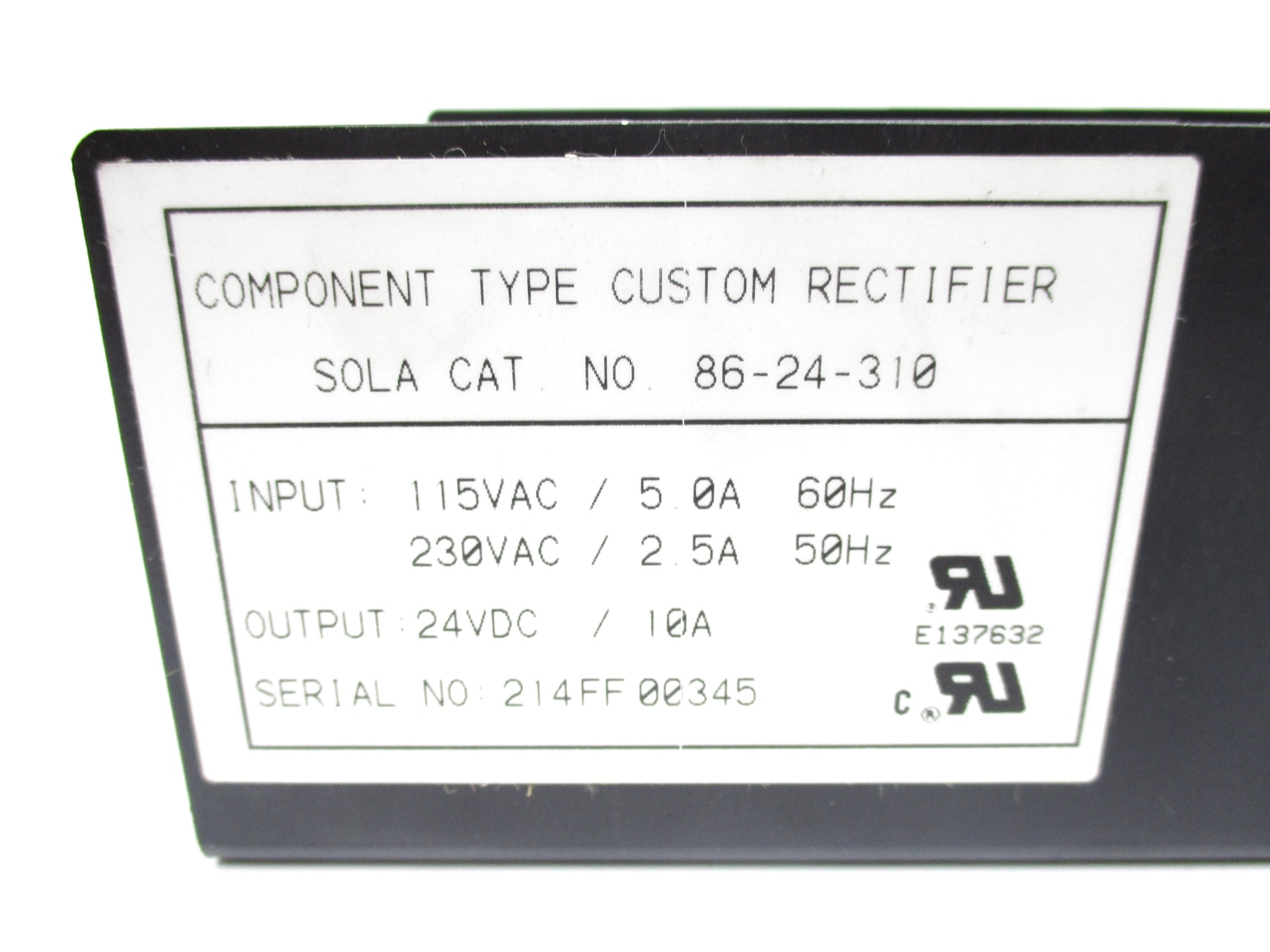 SOLA 86-24-310 115/230V 2.5/5.0A NSNP