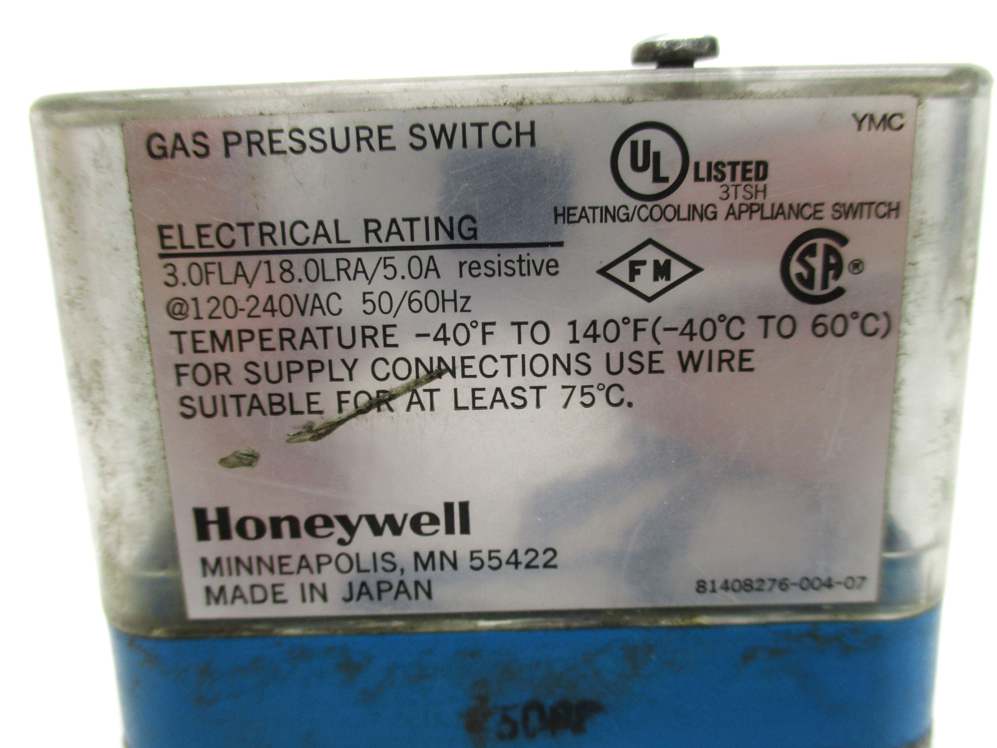 HONEYWELL C6097A1053 120-240VAC 5.0A 5.0PSI UNMP