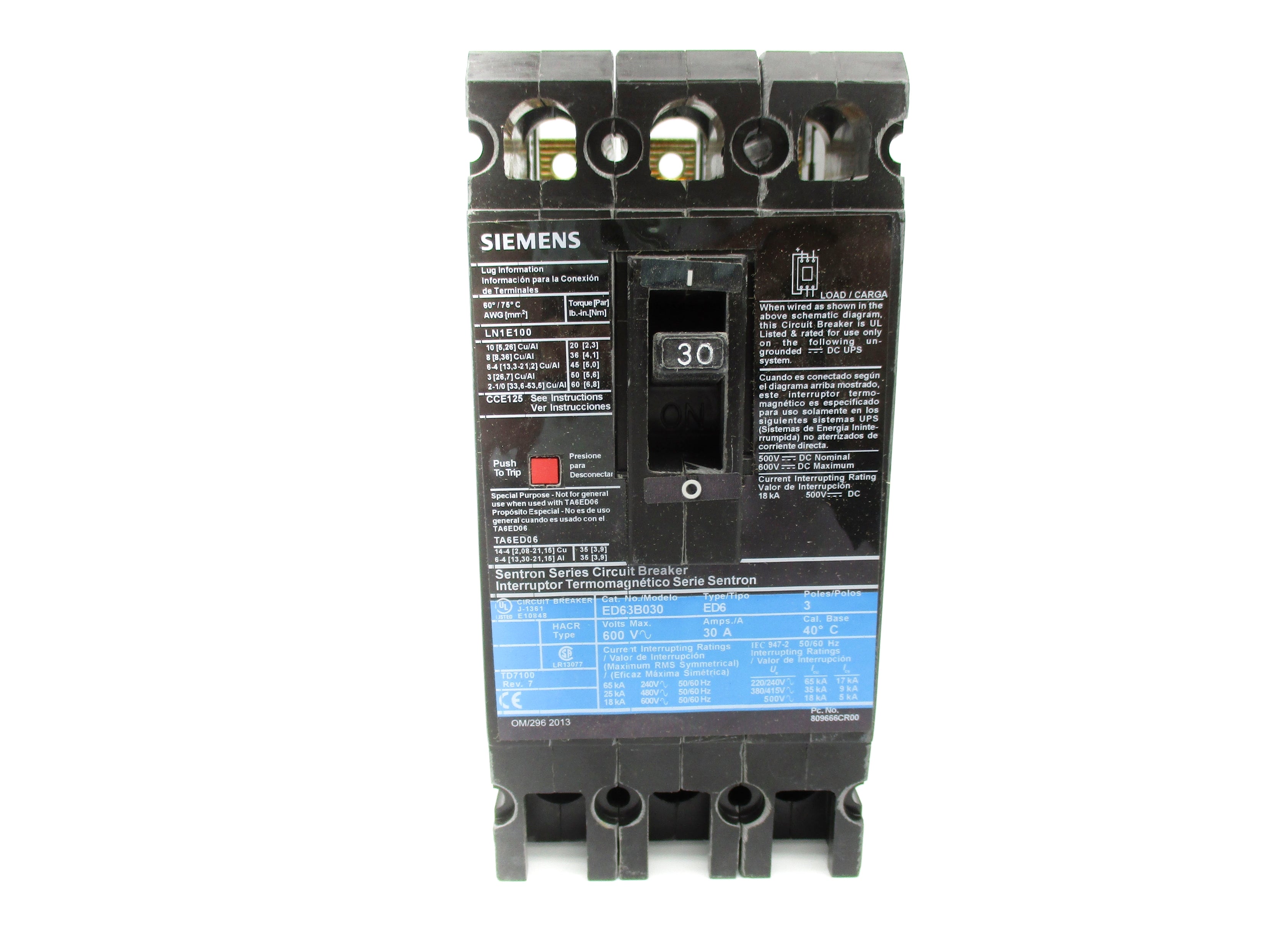 SIEMENS ED63B030 600V 30A NSMP