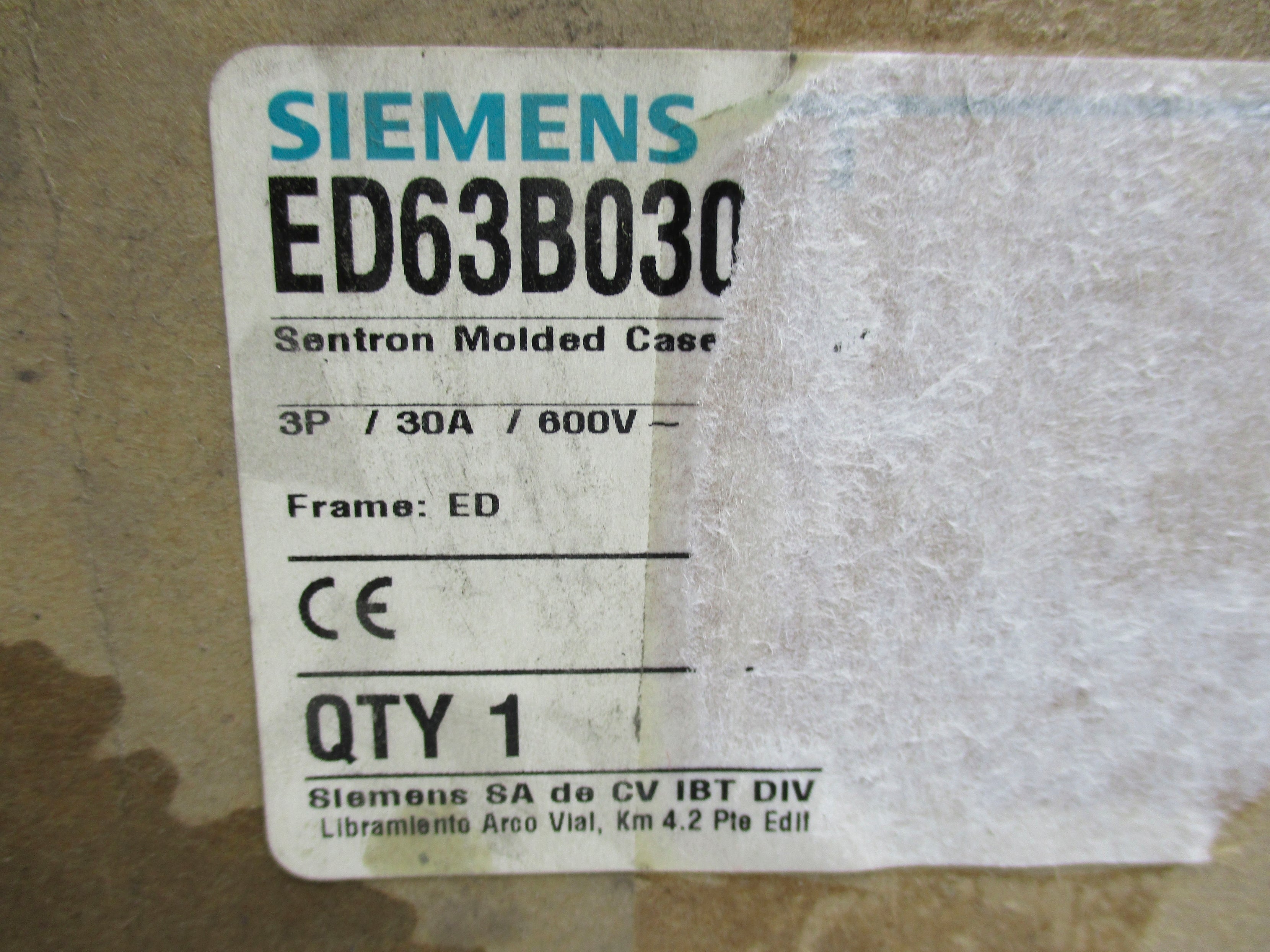 SIEMENS ED63B030 600V 30A NSMP