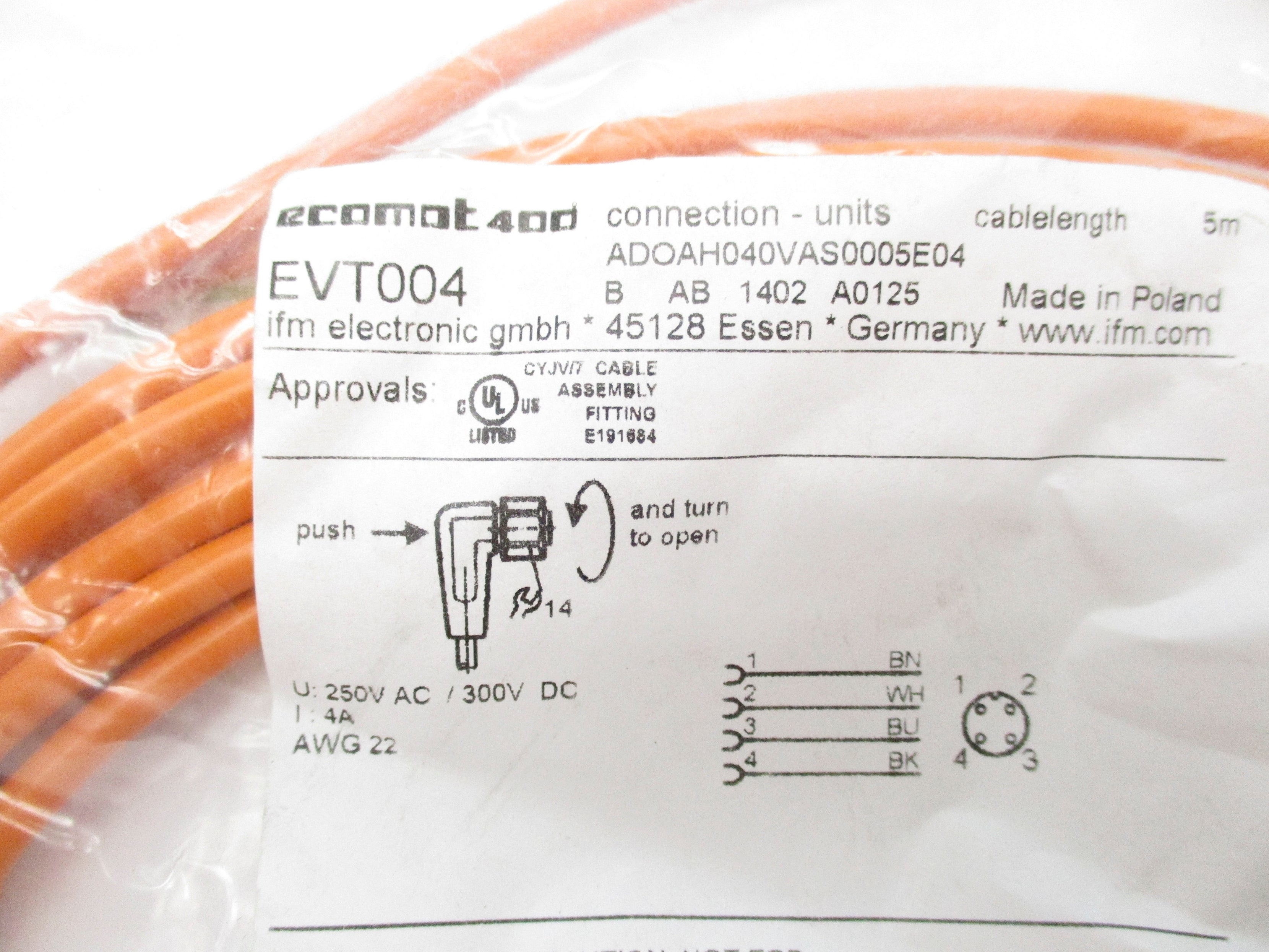 IFM EFECTOR EVT004 ADOAH040VAS0005E04 250VAC 4A NSMP