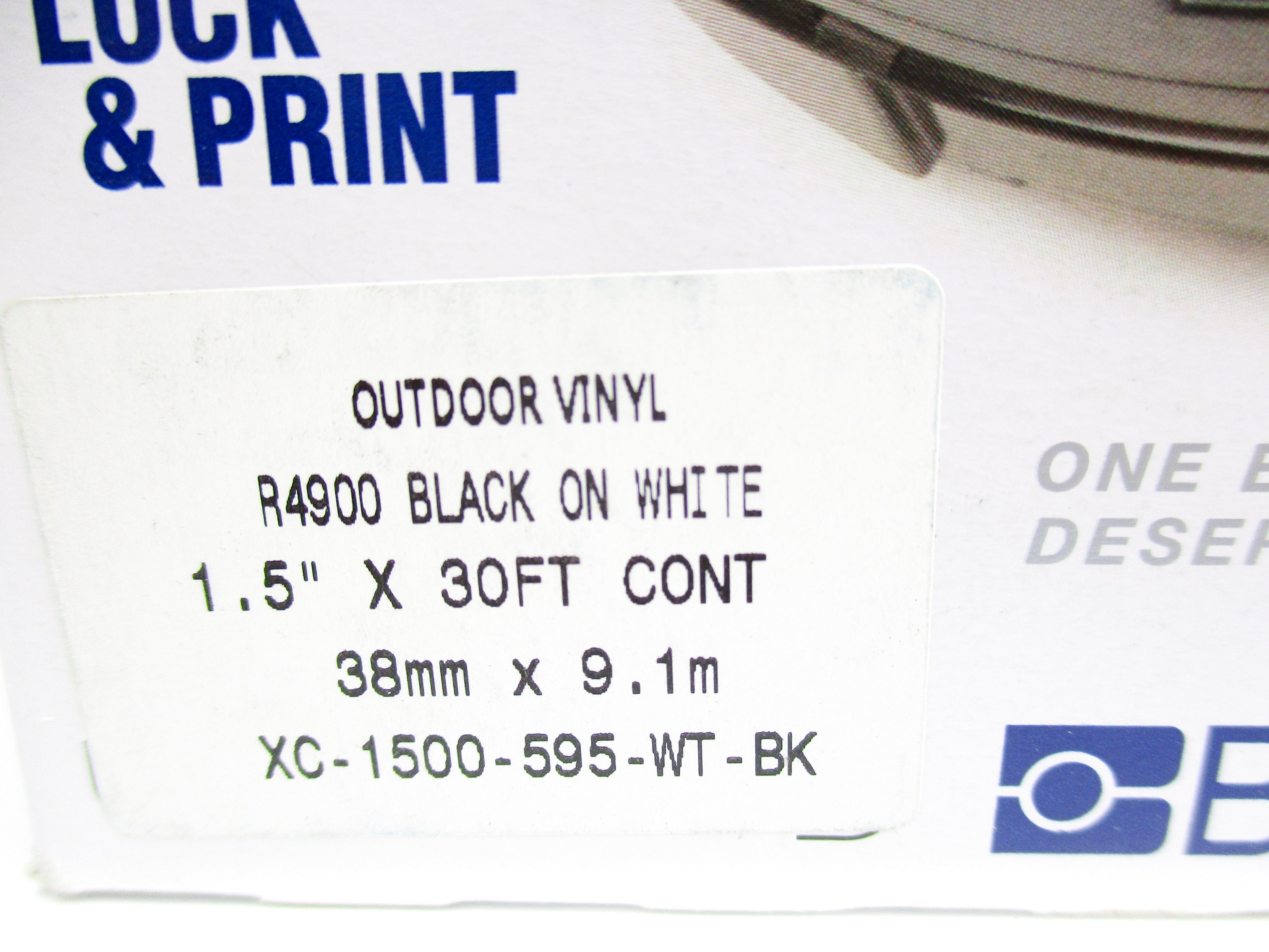 BRADY XC-1500-595-WT-BK NSMP