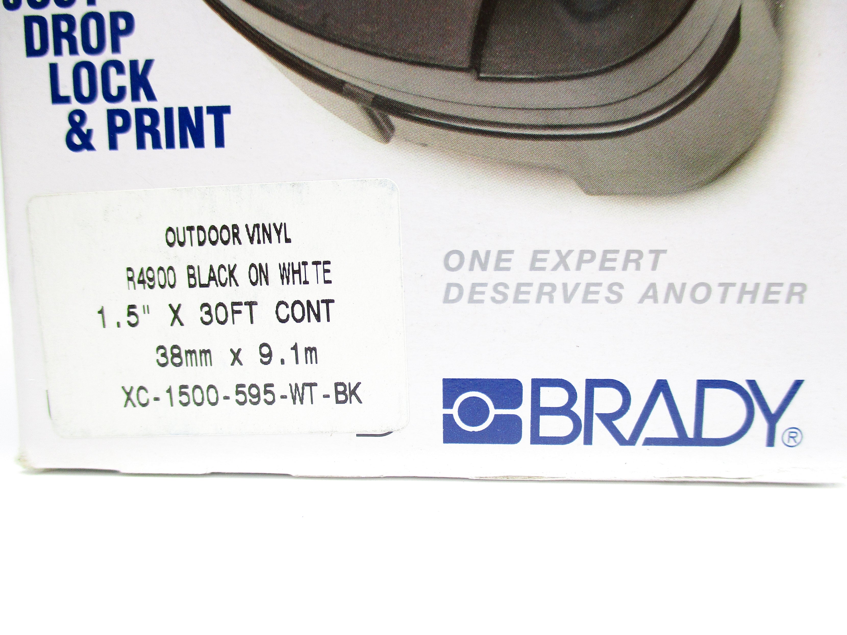 BRADY XC-1500-595-WT-BK NSMP
