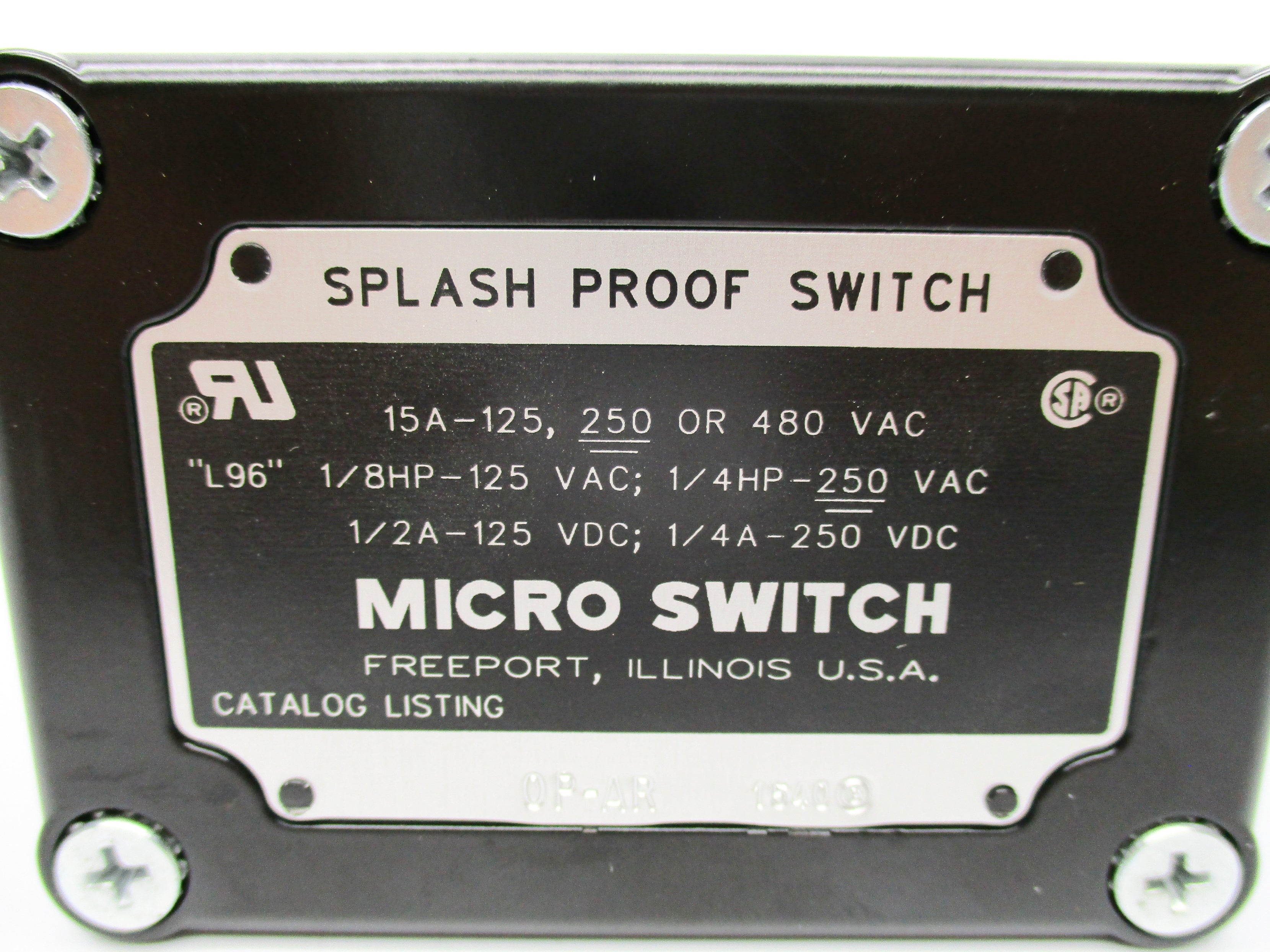 MICRO SWITCH OP-AR 480VAC 15A NSNP