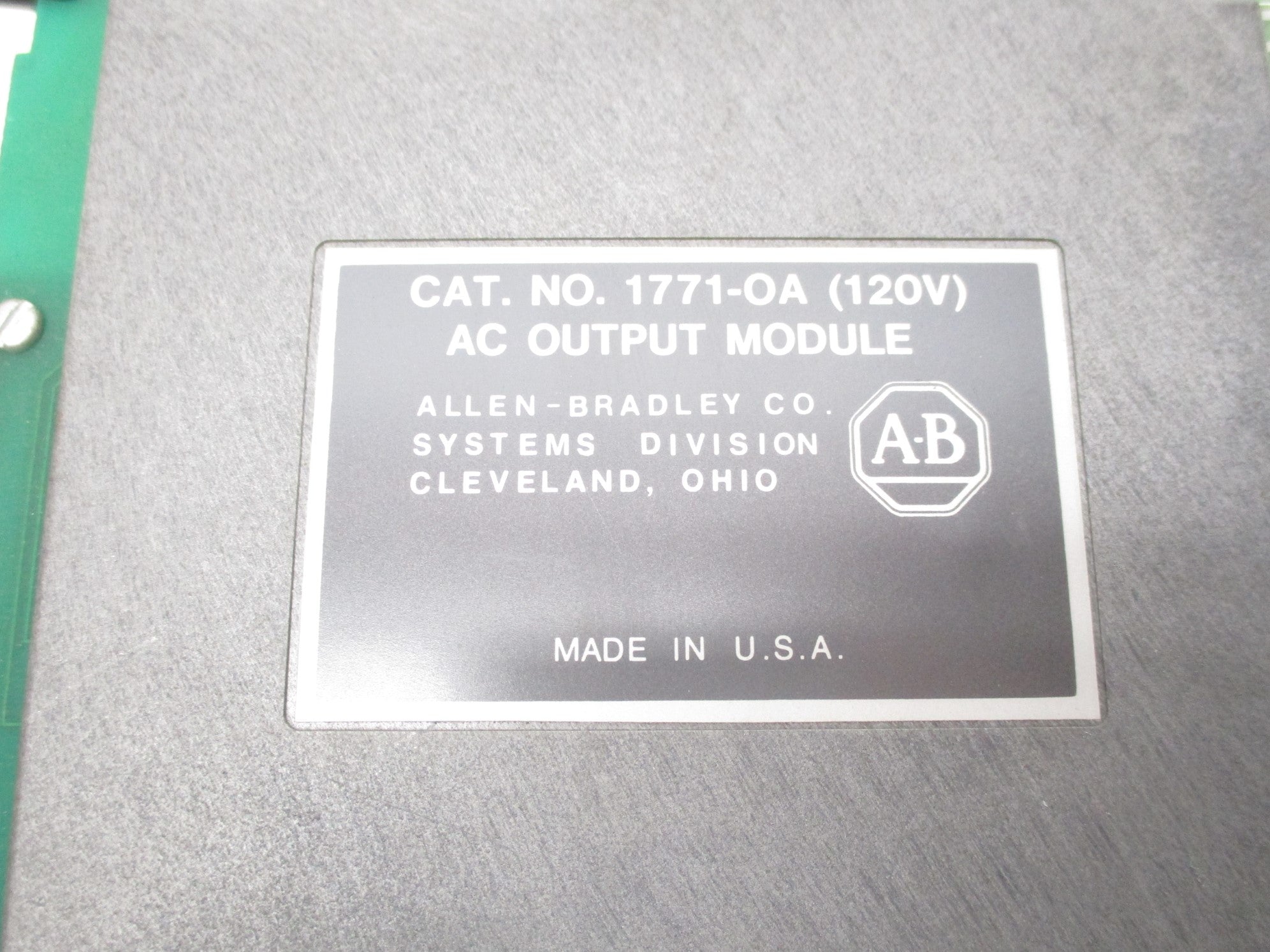 ALLEN BRADLEY 1771-0A 120V UNMP