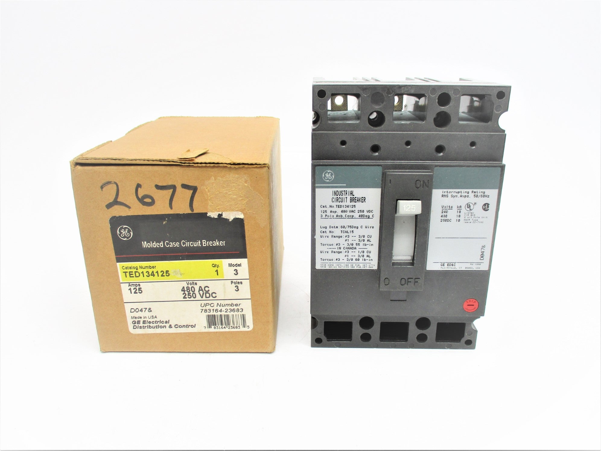 GENERAL ELECTRIC TED134125 480VAC 125A NSMP