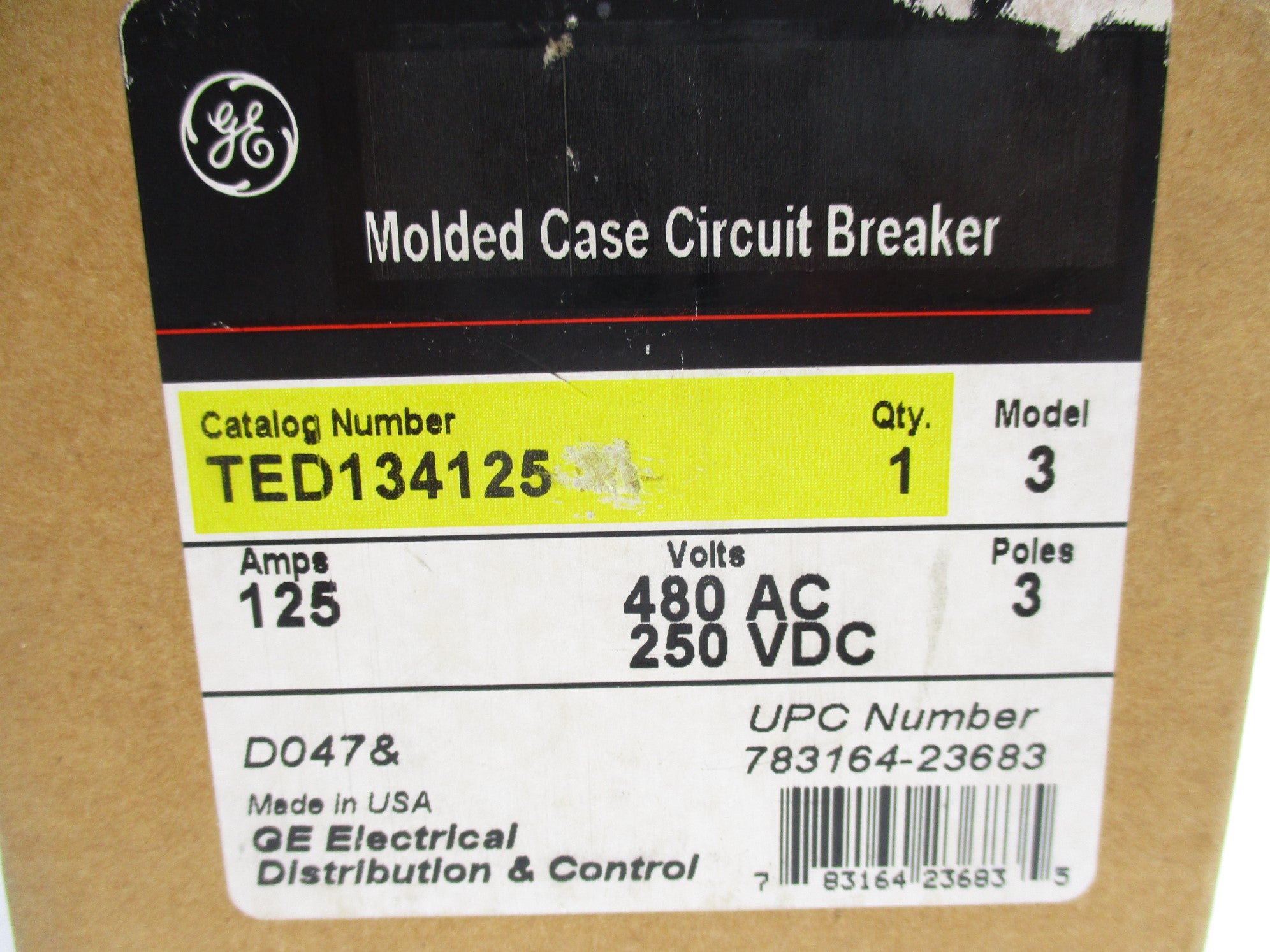 GENERAL ELECTRIC TED134125 480VAC 125A NSMP