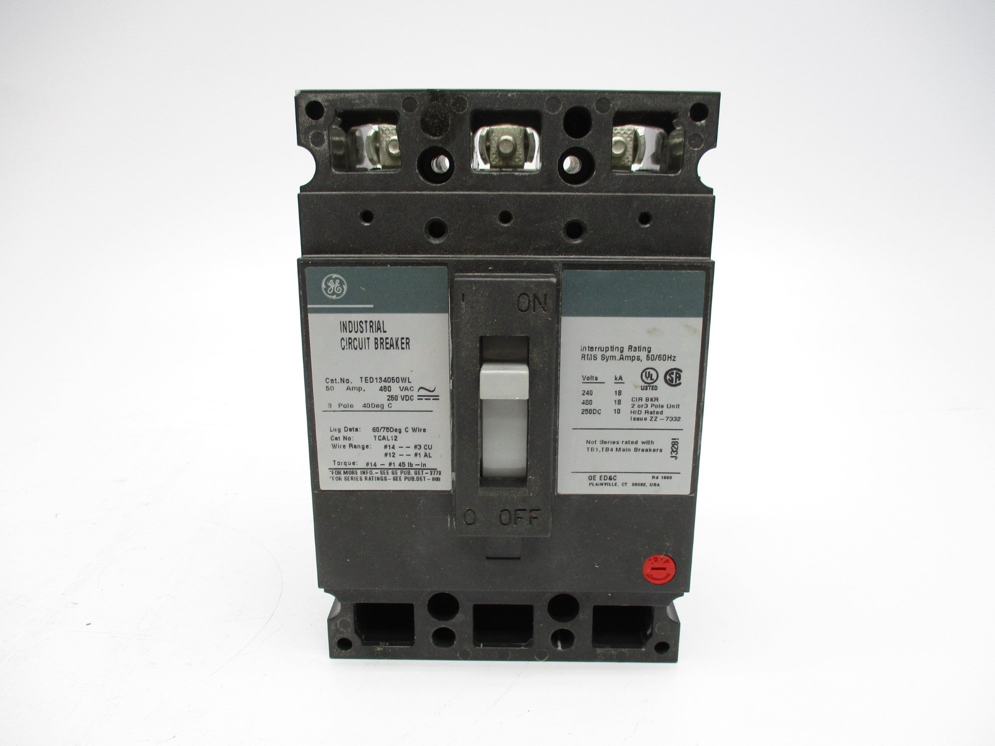GENERAL ELECTRIC TED134050WL 480VAC 50A NSMP