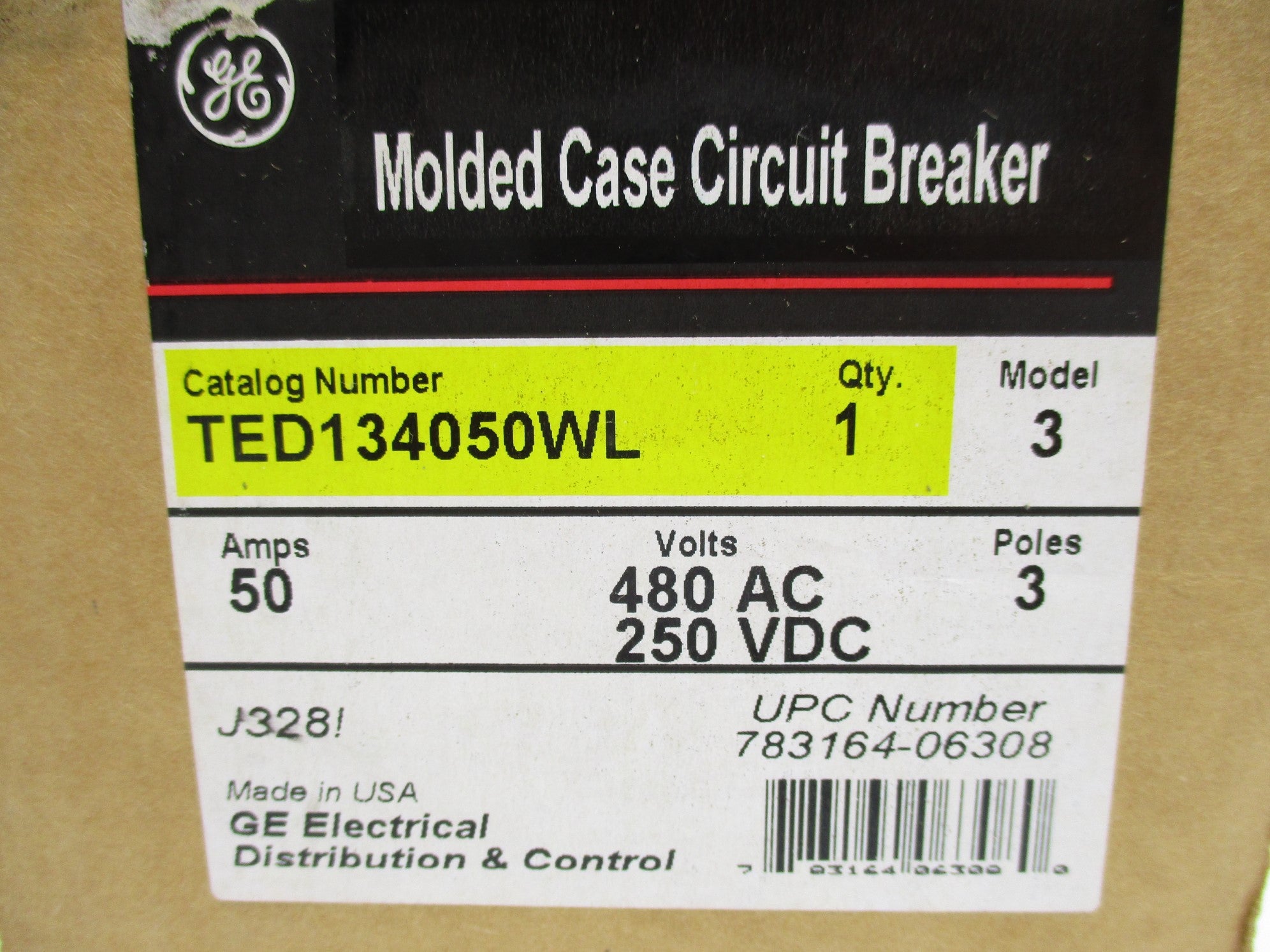 GENERAL ELECTRIC TED134050WL 480VAC 50A NSMP