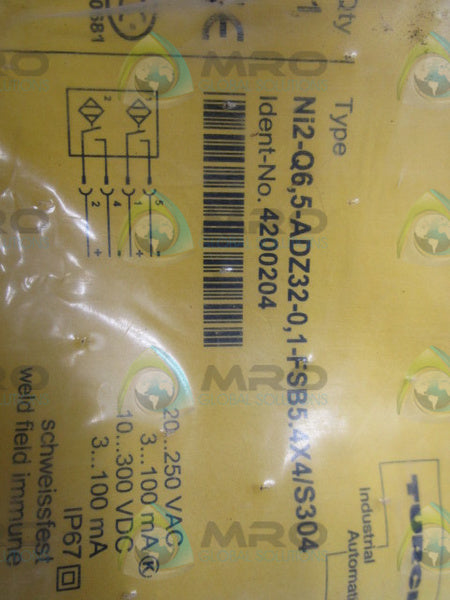 TURCK NI2-Q6.5-ADZ32-0.1-FSB5.4X4/S304  NSMP