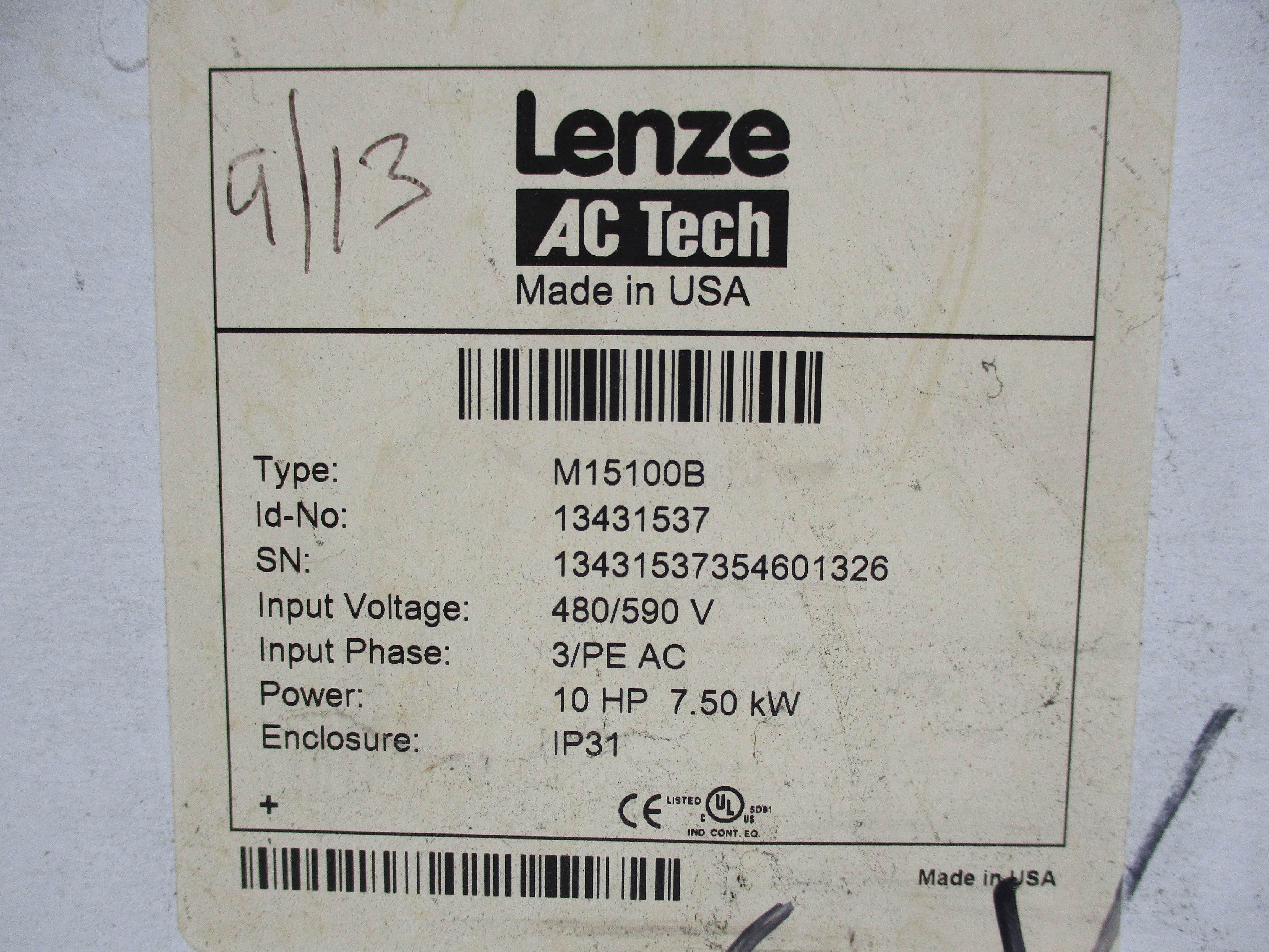 LENZE AC TECH M15100B NSMP