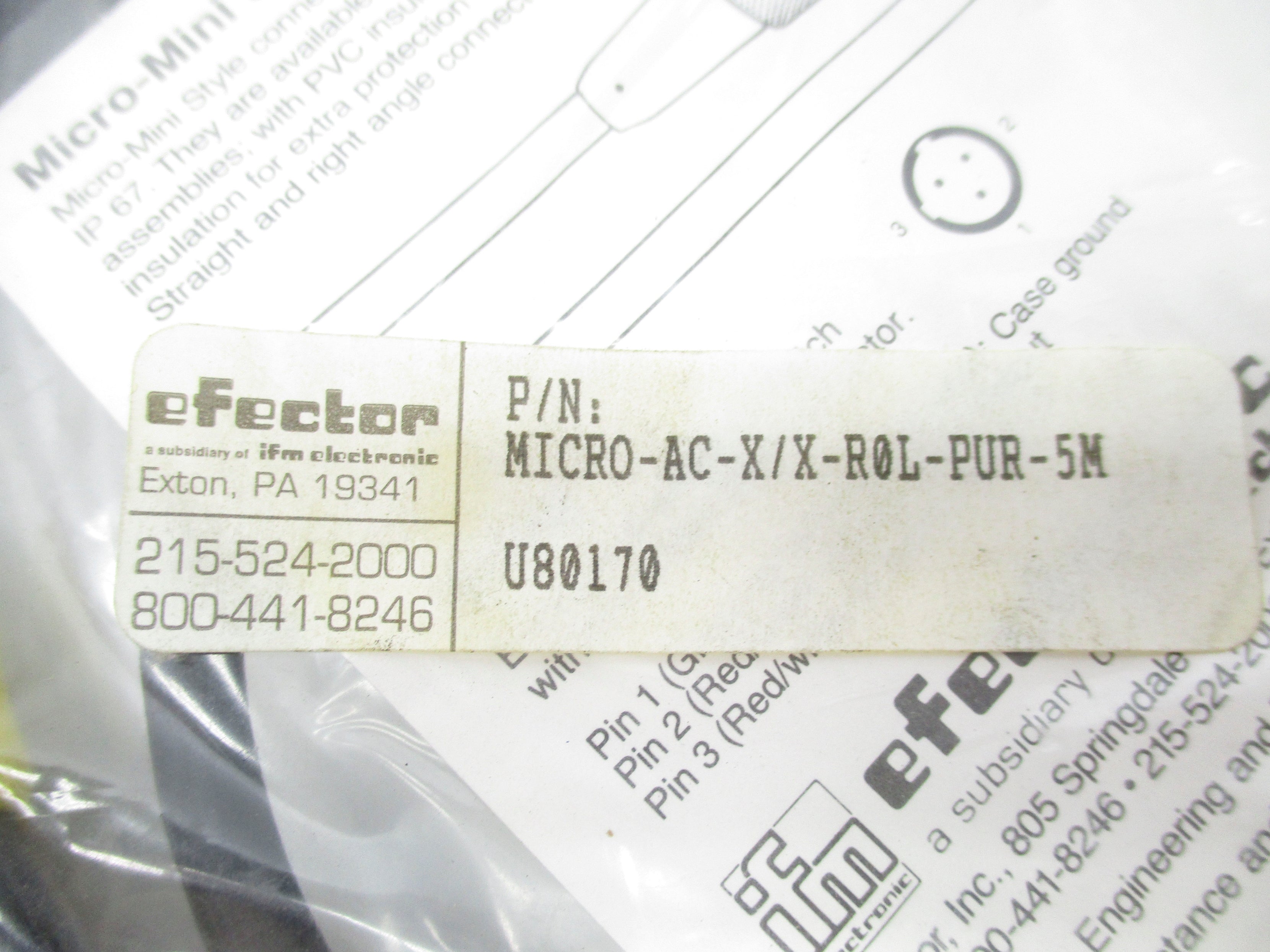 IFM EFECTOR MICRO-AC-X/X-R0L-PUR-5M NSMP