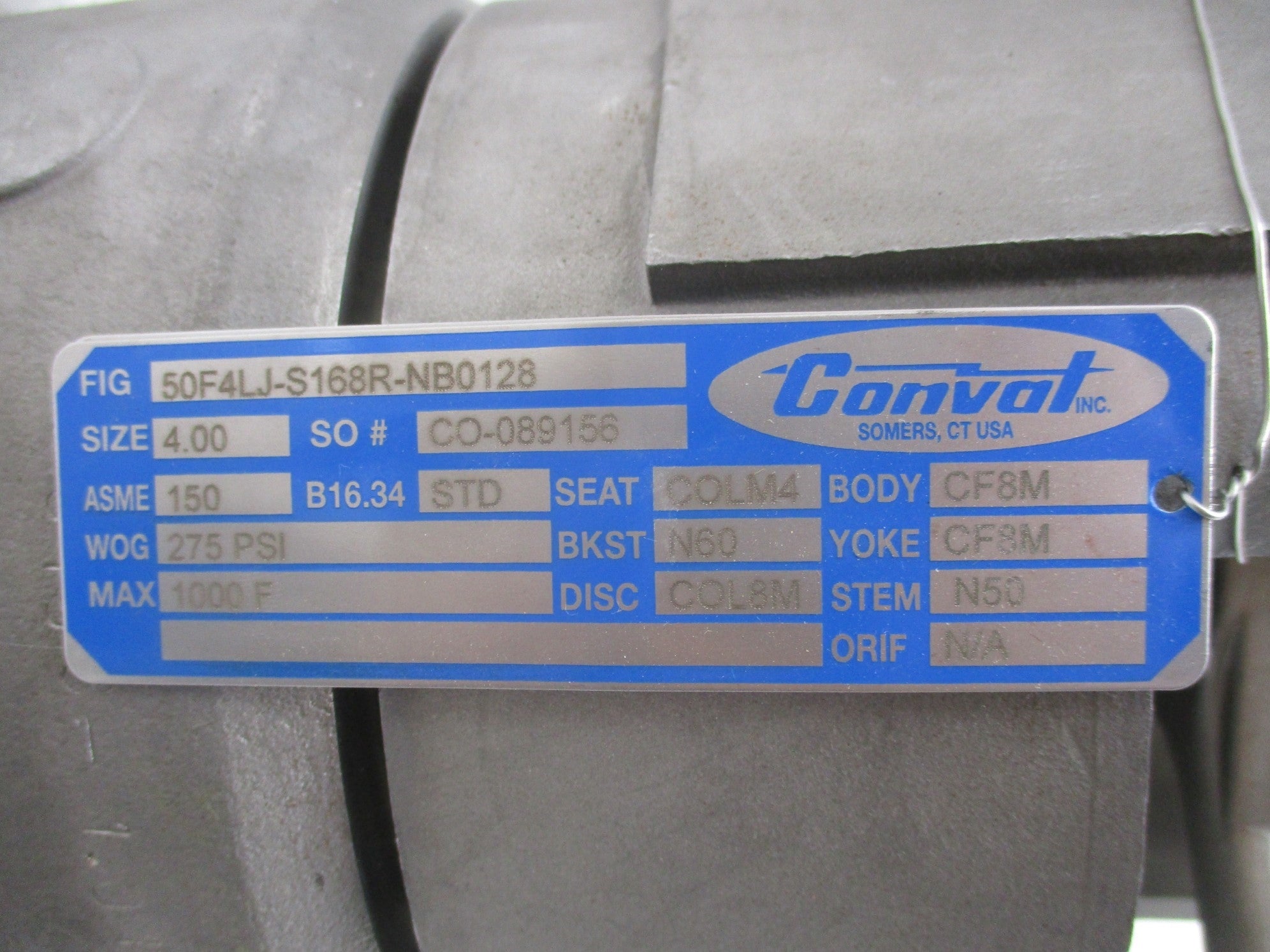 CONVAL 50F4LJ-S168R-NB0128 275PSI NSMP