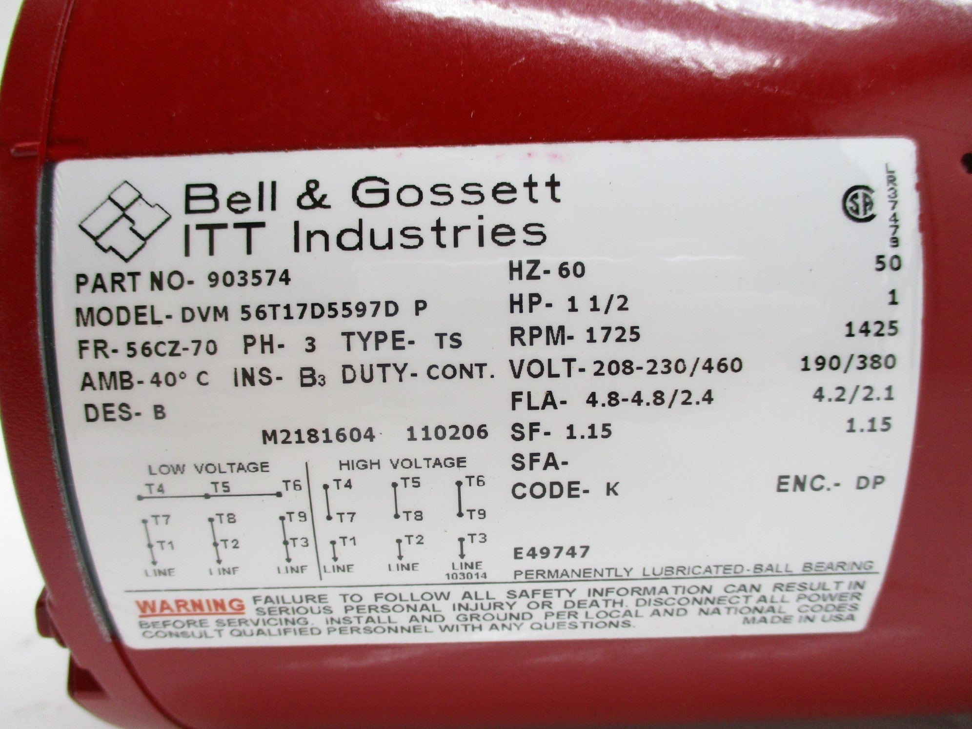 BELL & GOSSETT 172764 NSMP