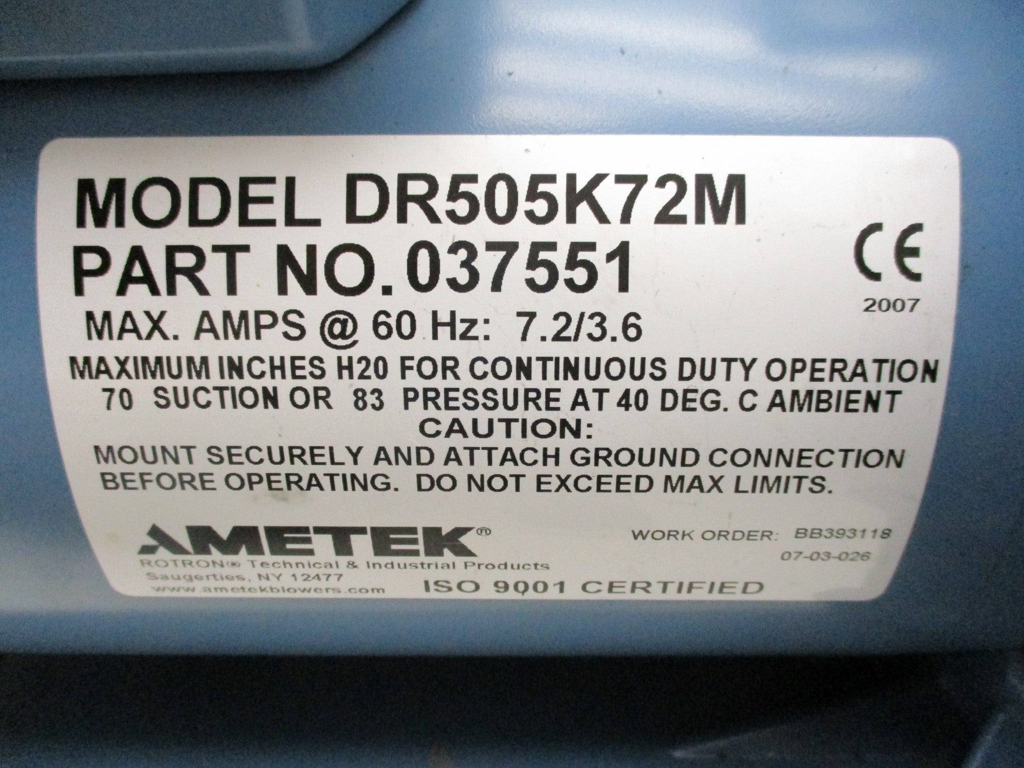 AMETEK DR505K72M 037551 NSNP