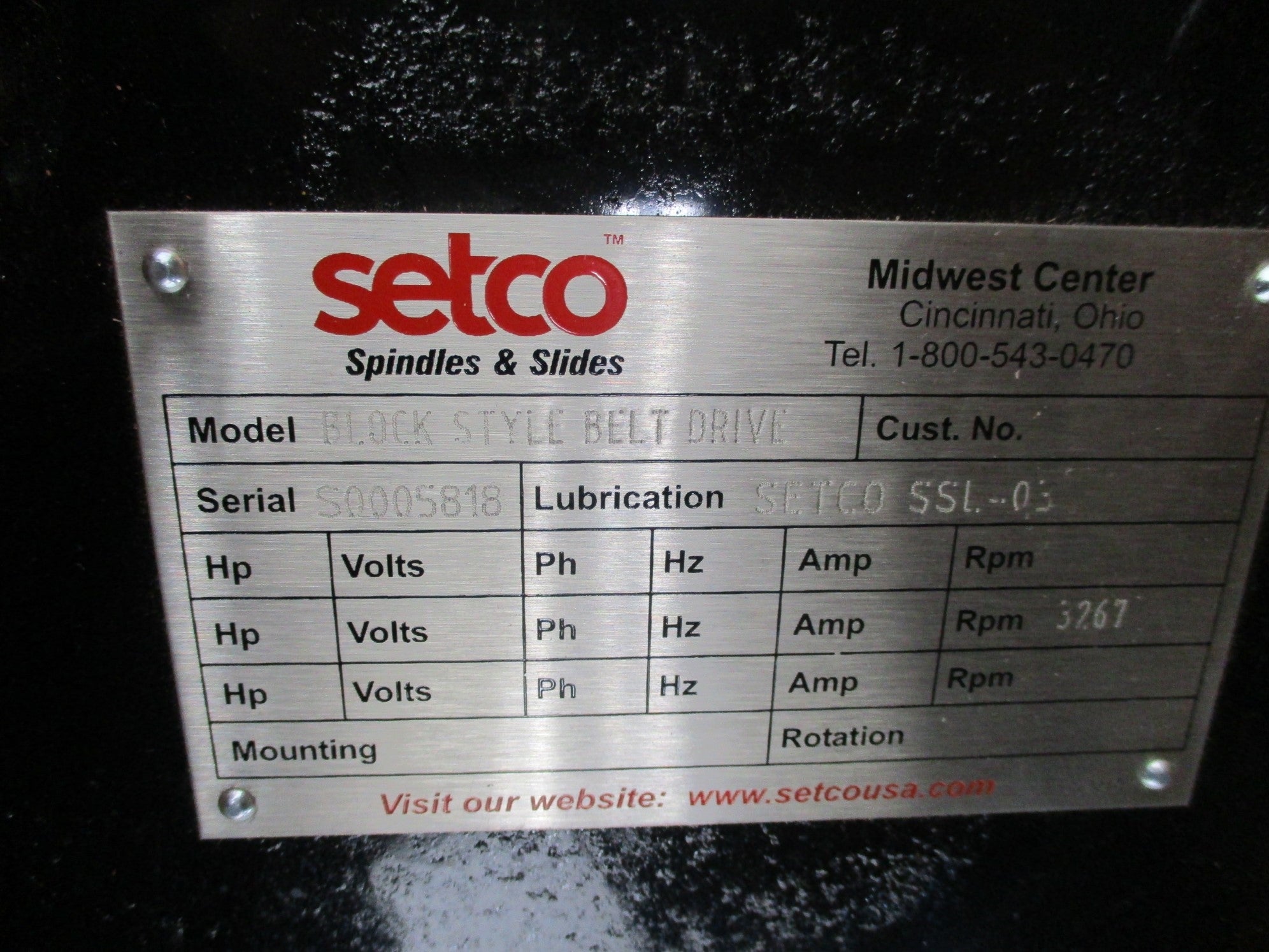 SETCO BLOCK STYLE BELT DRIVE NSMP