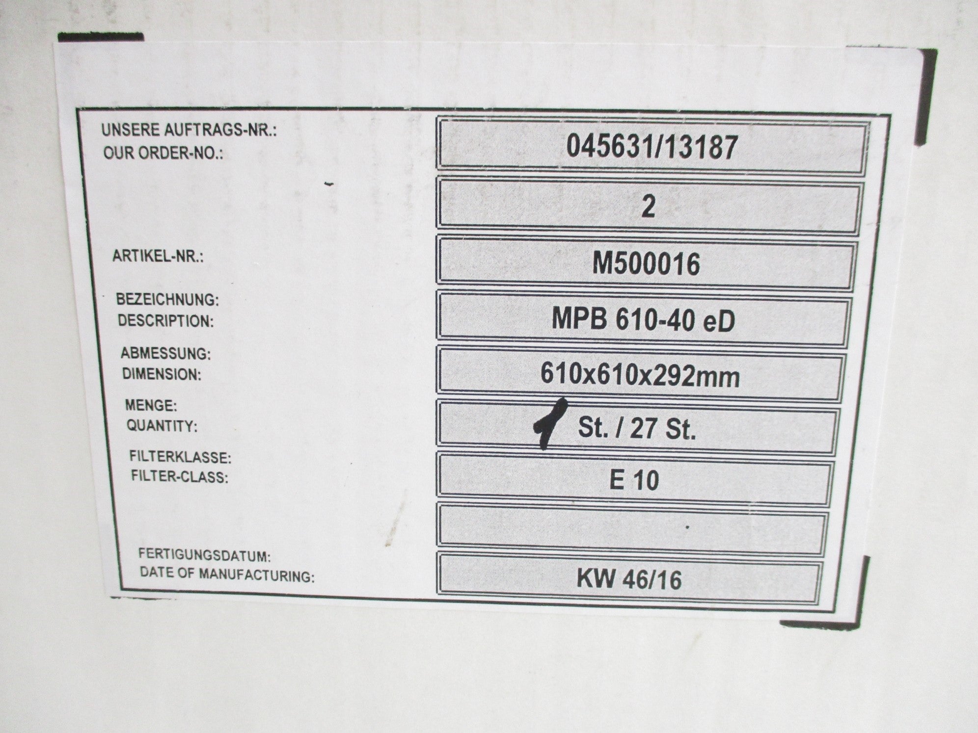 M500016 MPB610-40 NSMP