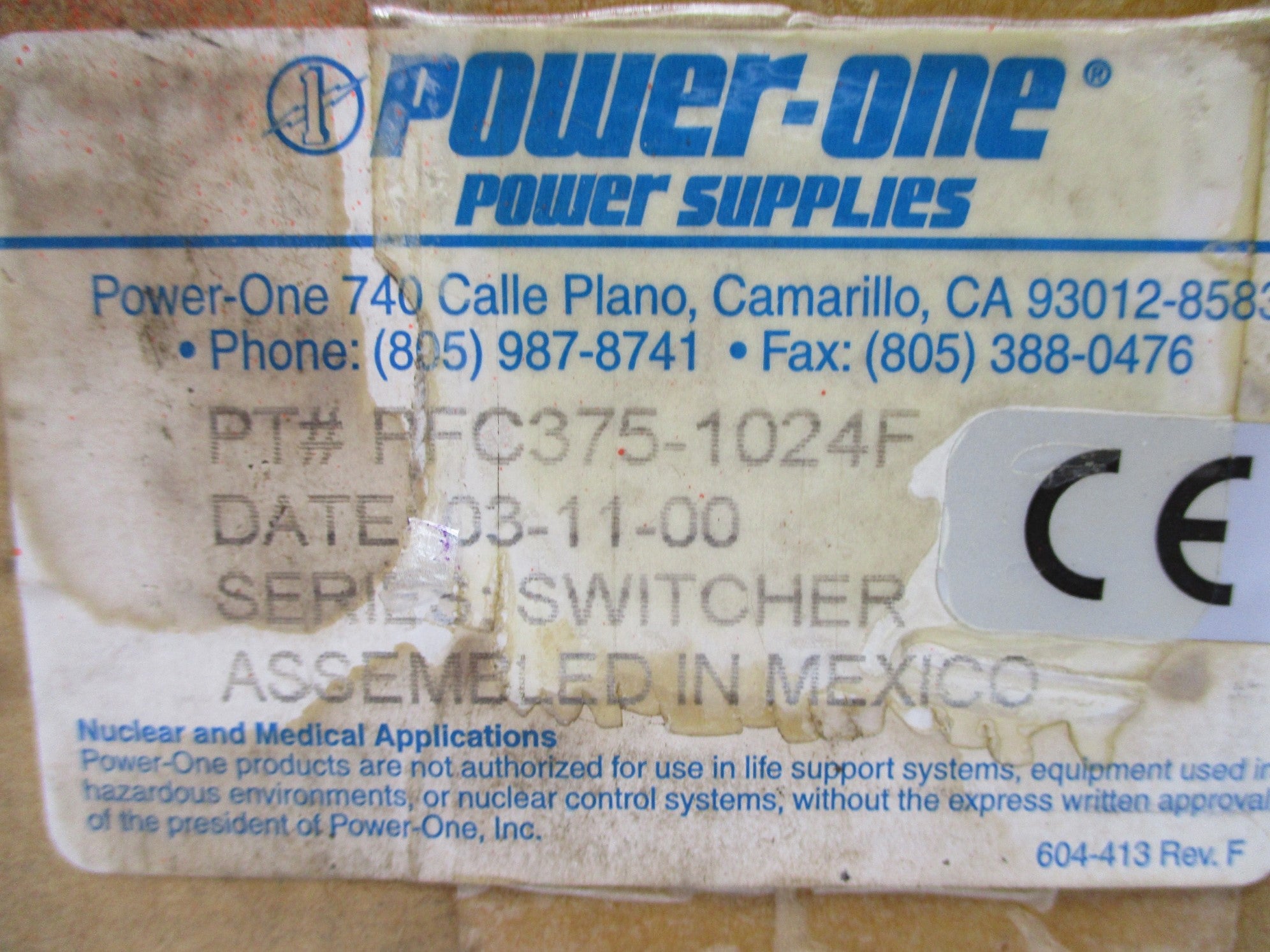 BEL POWER SOLUTIONS PFC375-1024F NSMP