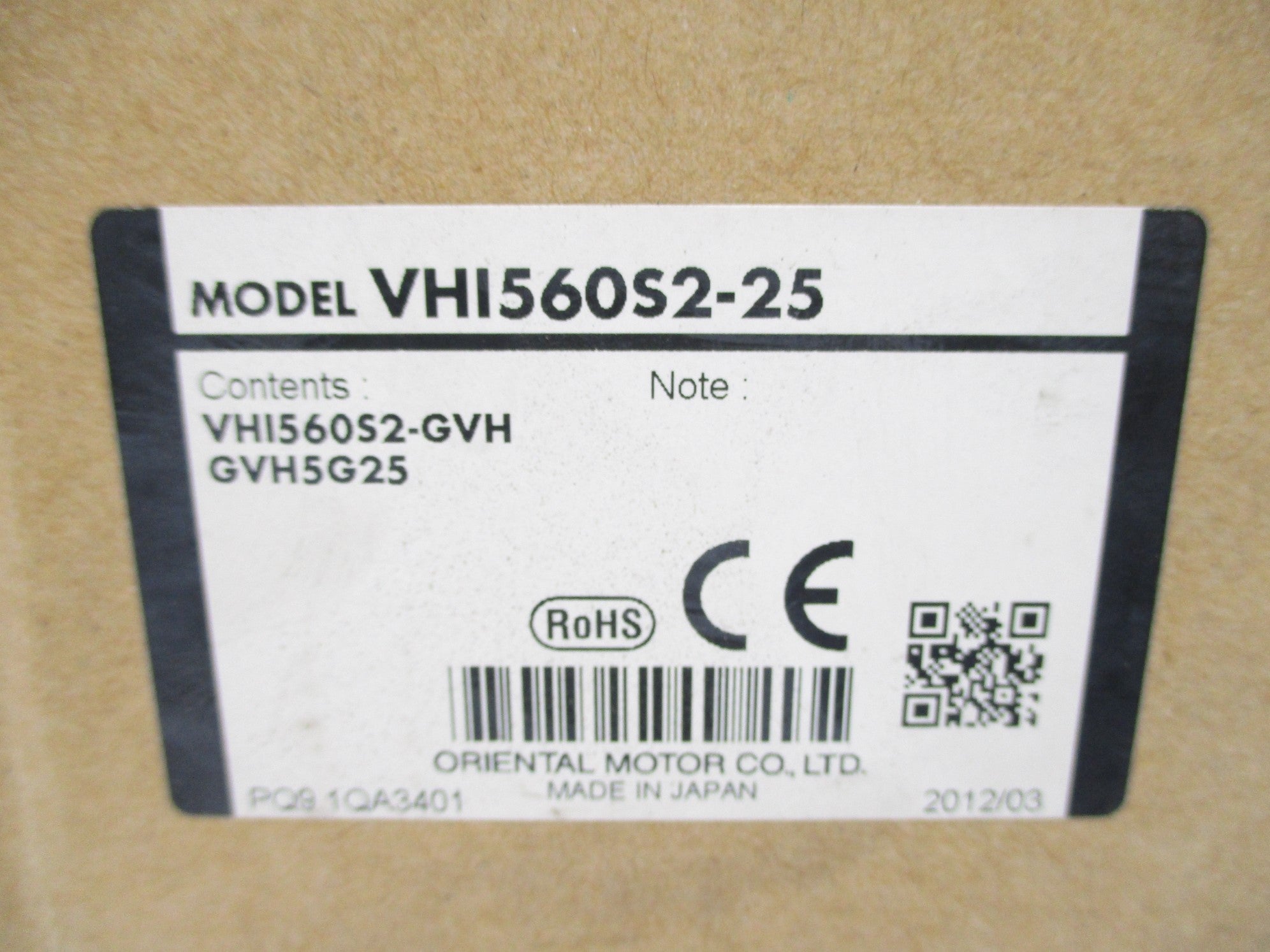 ORIENTAL MOTOR VHI560S2-GVH GVH5G25 NSMP