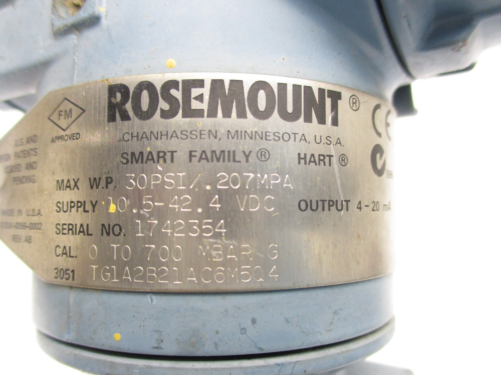 ROSEMOUNT 3051TG1A2B21AC6M5Q4 30PSI UNMP