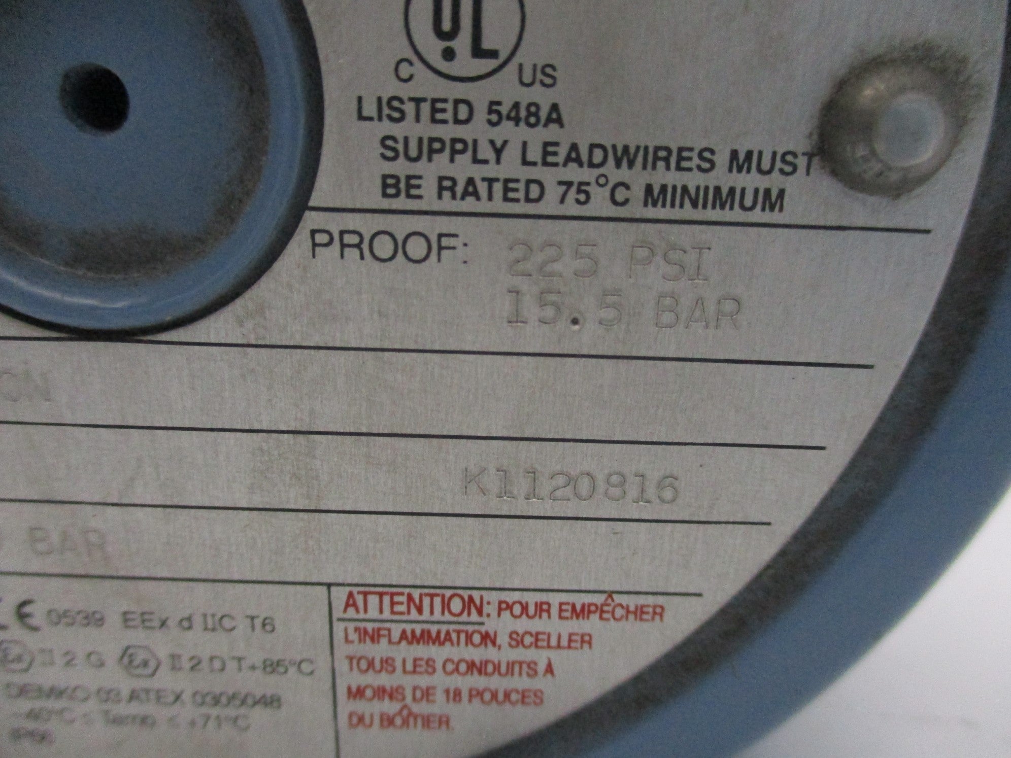 UNITED ELECTRIC J120-555 2-100PSI NSNP