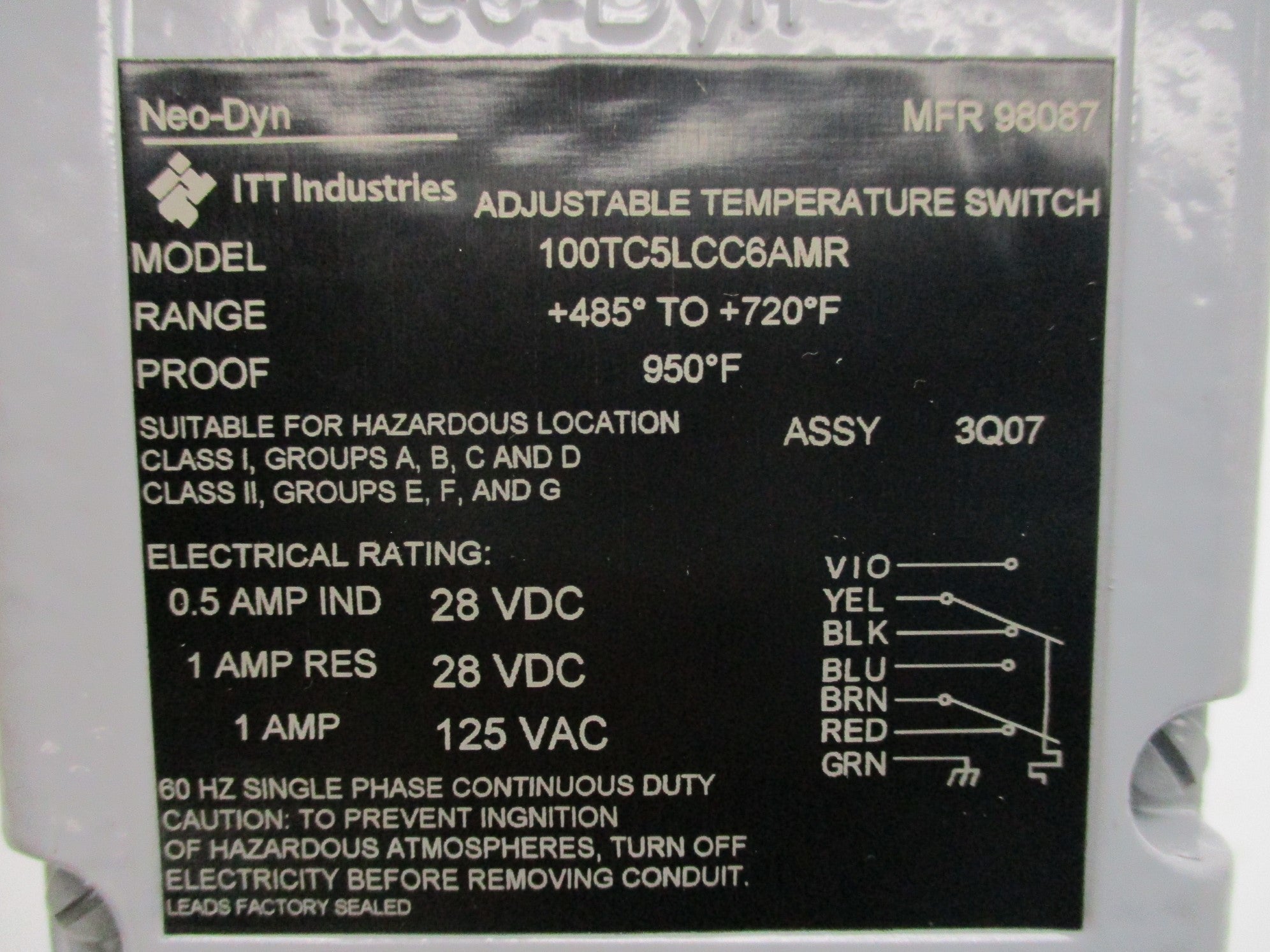 ITT 100TC5LCC6AMR 485�F-720�F NSNP