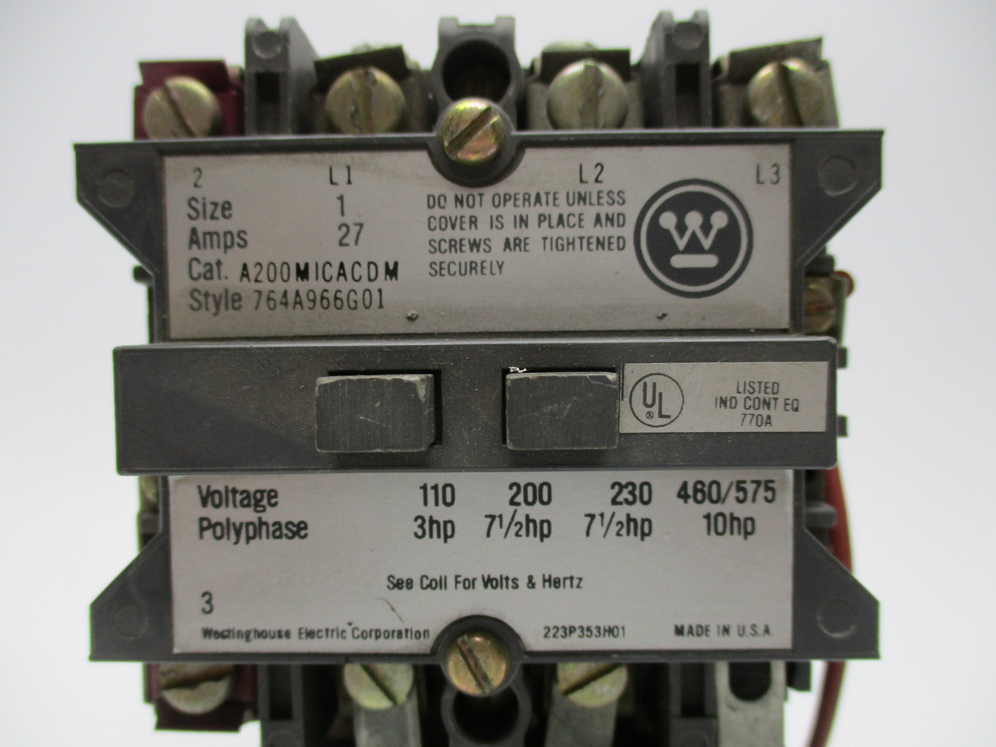 WESTINGHOUSE A200MICACDM 110/120V 27A UNMP