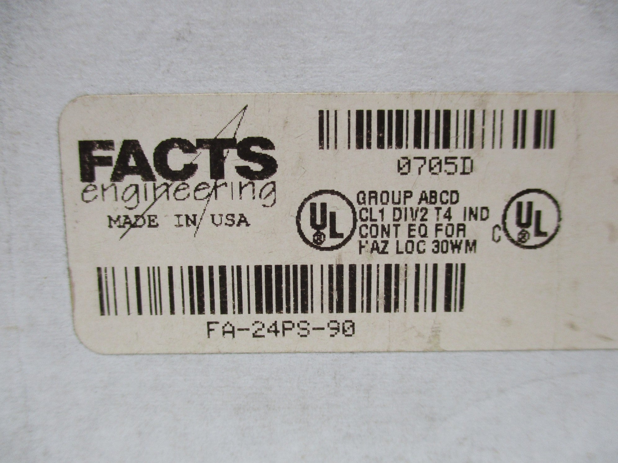 FACTS ENGINEERING FA-24PS-90 24VDC 3.7A NSMP