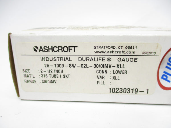 ASHCROFT 25-1009-SW-02L-30/0IMV-XLL 30/OIMV 2-1/2" NSMP
