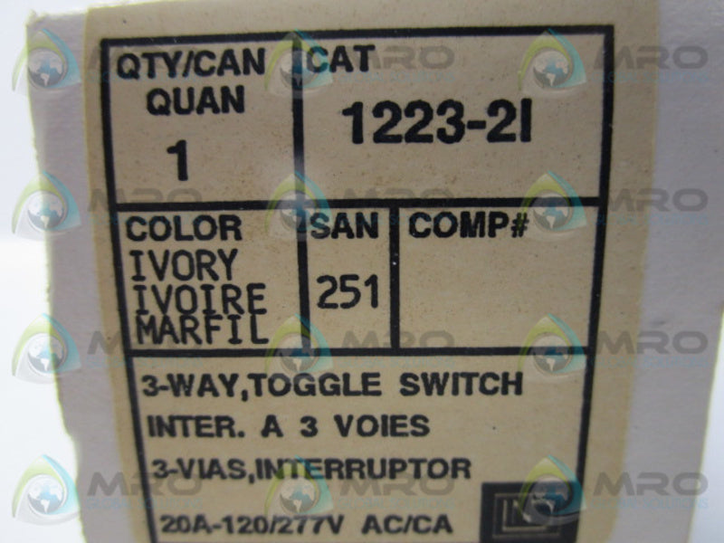 LEVITON 1223-2L 3-WAY TOGGLE SWITCH  NSMP
