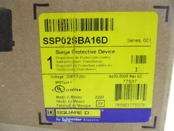 SQUARE D SSP02SBA16D SER. 001 120V NSMP