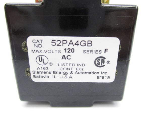 SIEMENS 52PA4GB SER. F 120VAC NSNP