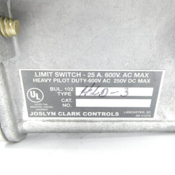 JOSLYN CLARK HLD-3 A102-277629A-2 600VAC NSMP