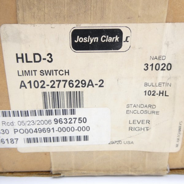 JOSLYN CLARK HLD-3 A102-277629A-2 600VAC NSMP