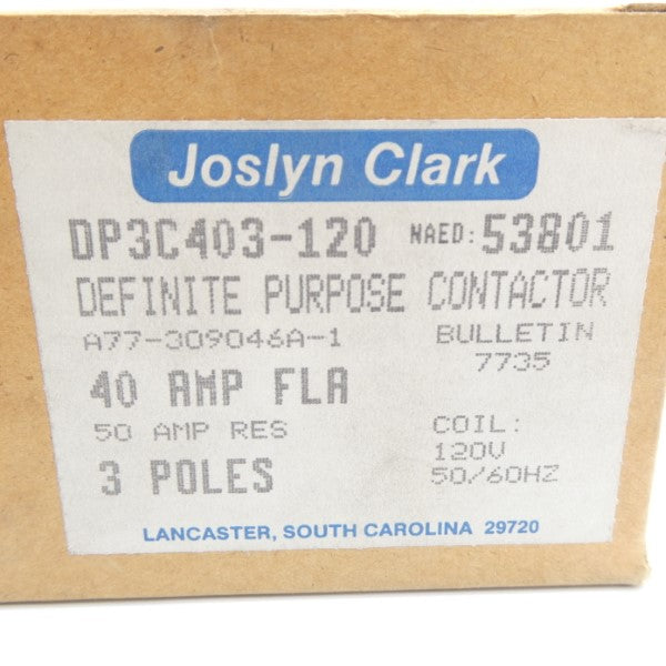 JOSLYN CLARK DP3C403-120 120V 40A NSMP