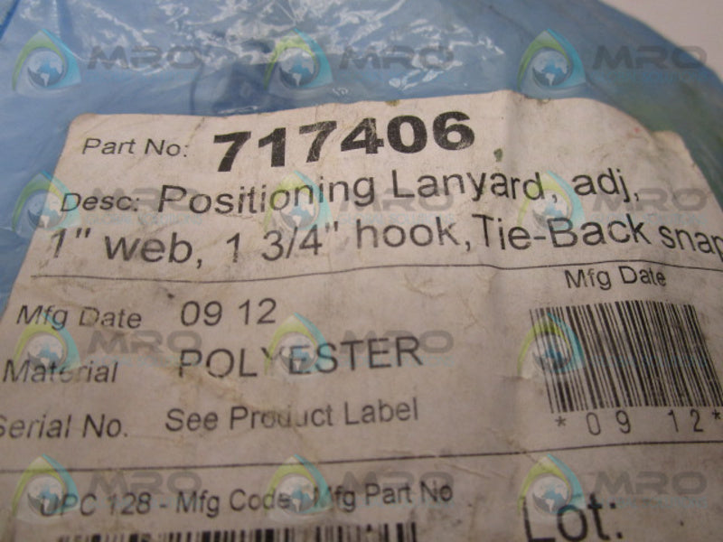 RELIANCE 717406 POSITIONING LANYARD  NSMP