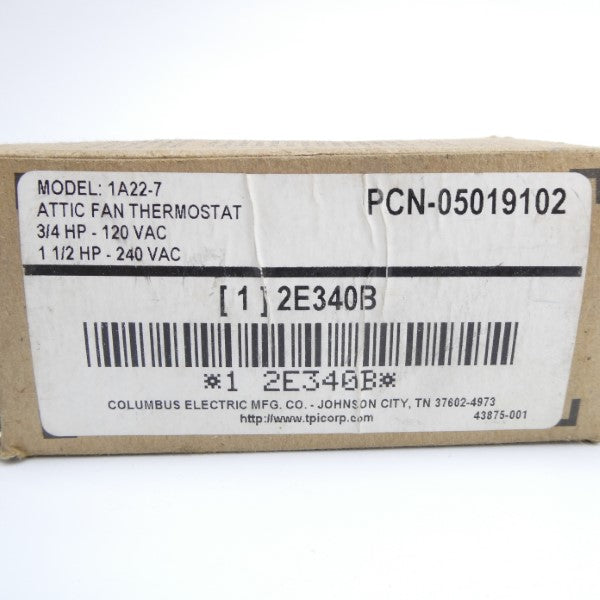 COLUMBUS ELECTRIC 1A22-7 PCN-05019102 120/240VAC NSMP