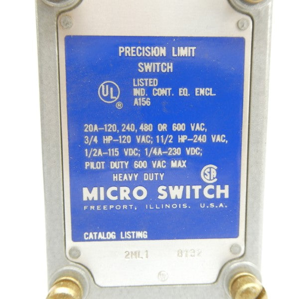 MICRO SWITCH 2ML1 600VAC (AS PICTURED) UNMP