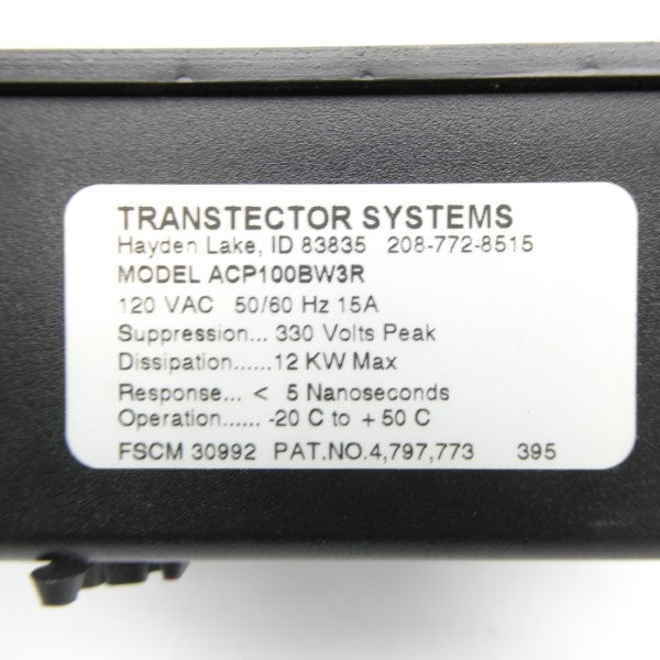 TRANSTECTOR SYSTEMS ACP100BW3R 120VAC 1A NSNP